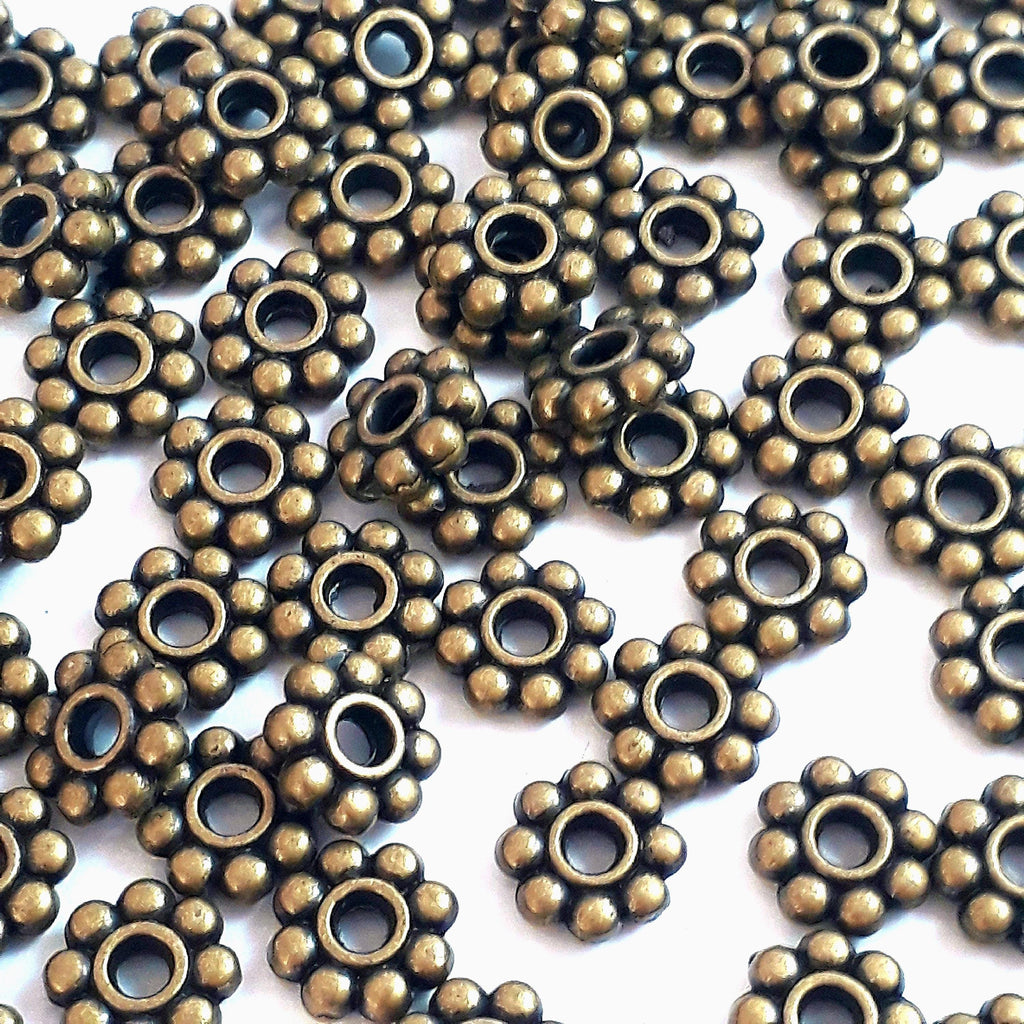 Flower Ring Spacers Antique Bronze 6mm - 20pcs