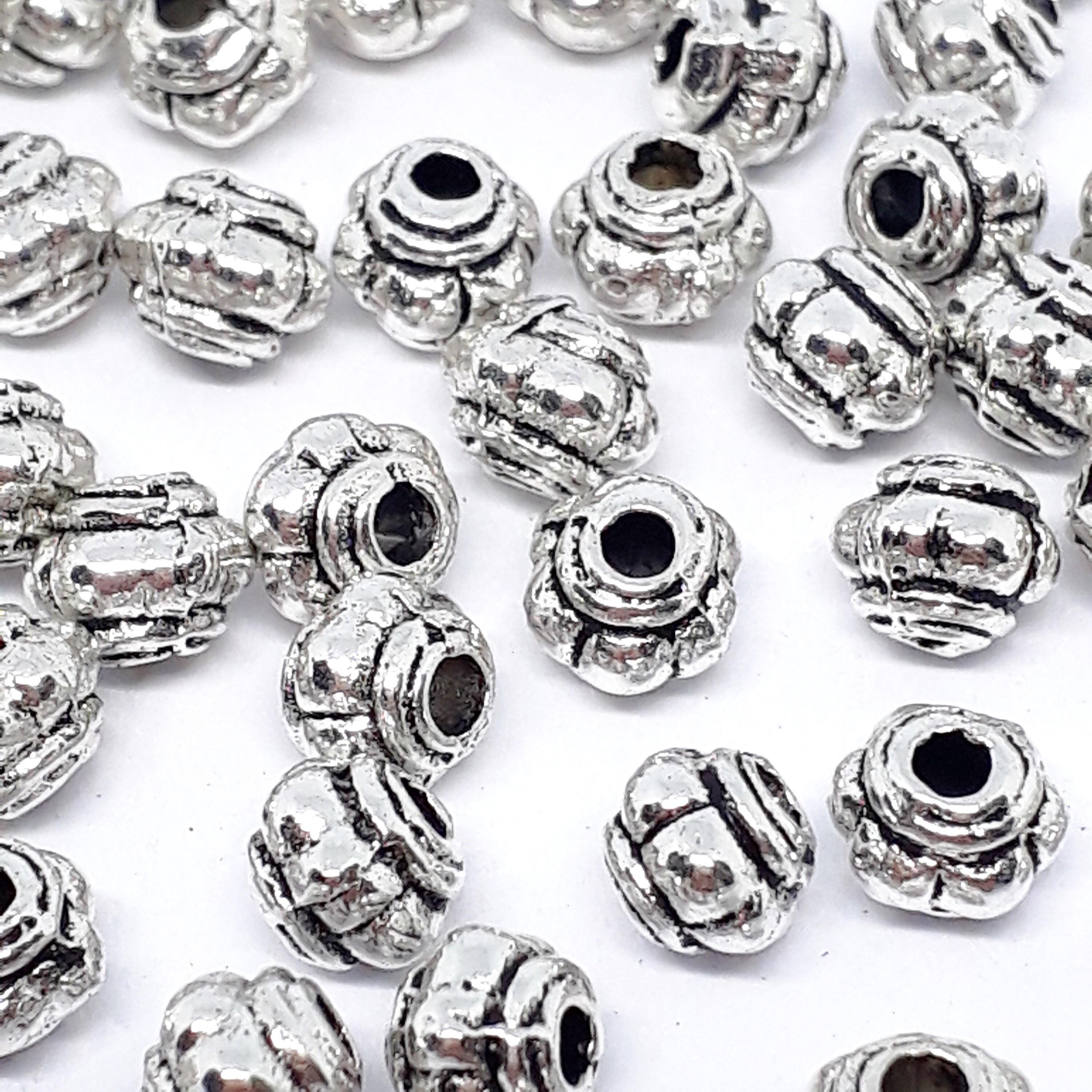Rondelle Spacers Antique Silver 4mm - 50pcs