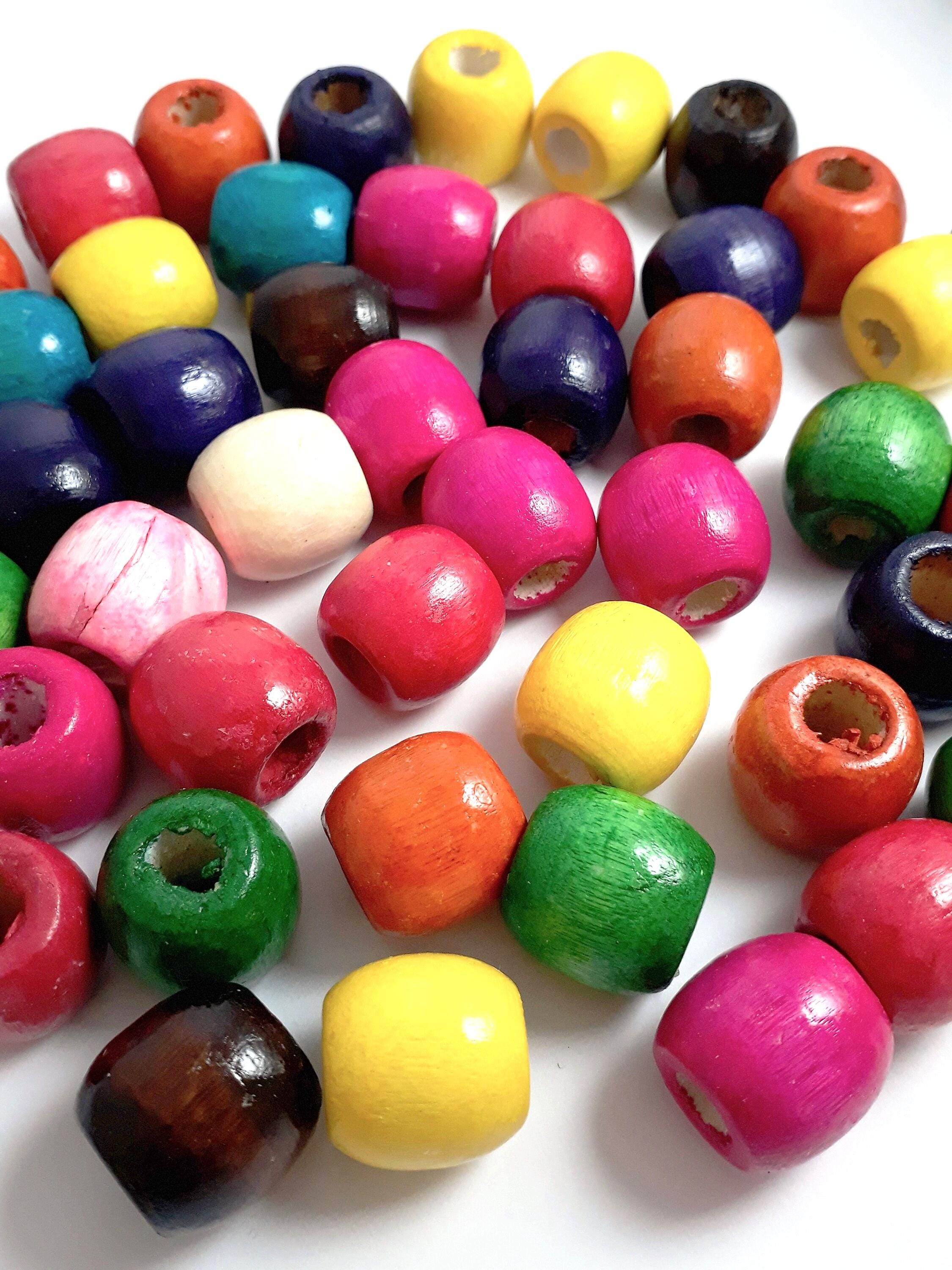 Wooden Drum Mixed Colour 17x16mm - 25pcs