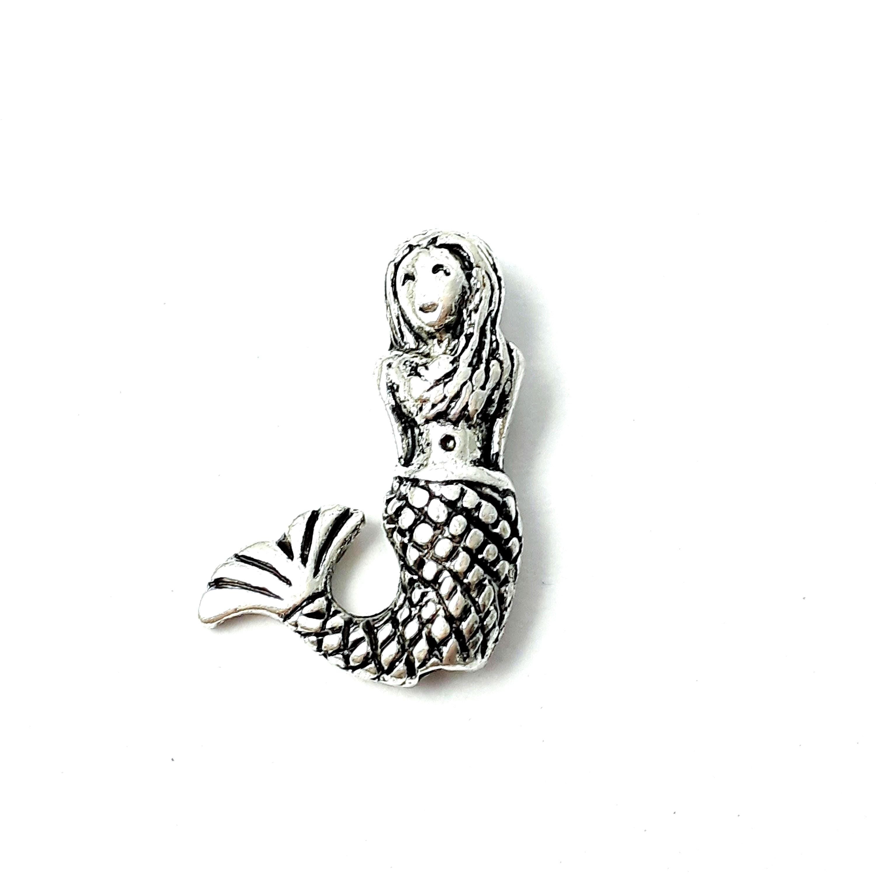 6pcs Mermaid Antique Silver 17x13mm - 6pcs