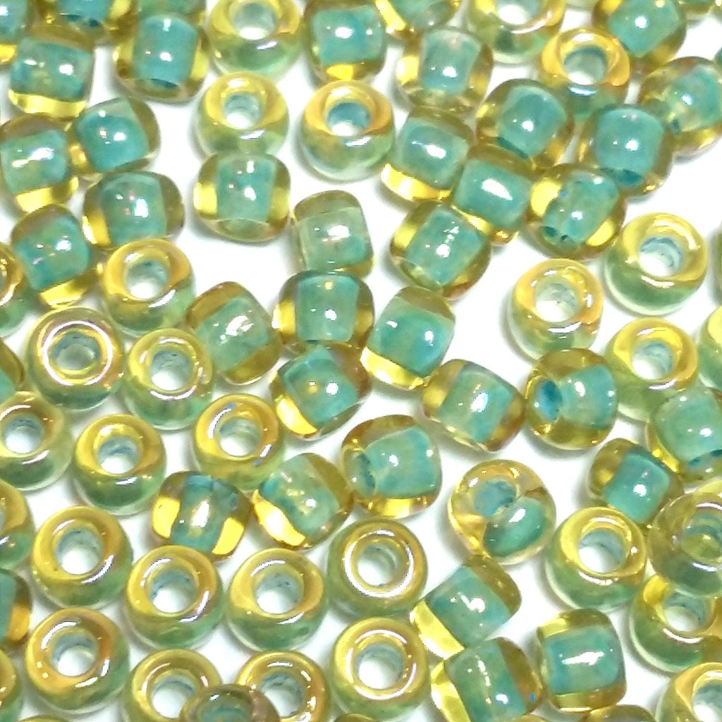 Light Topaz & Sea Foam-Lined TOHO Seed Glass 6/0 - 10g