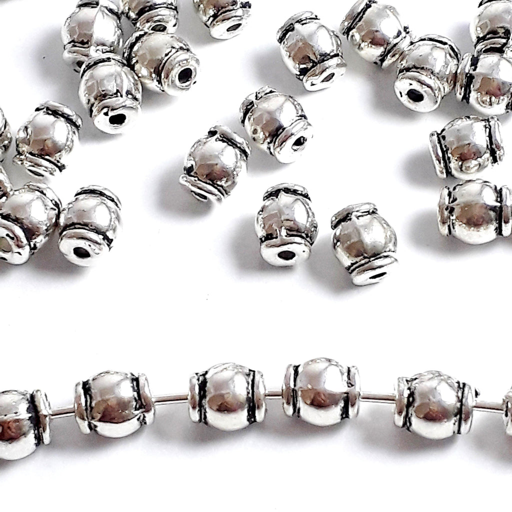 Oval Tube Antique Silver 6x5mm - 20pcs