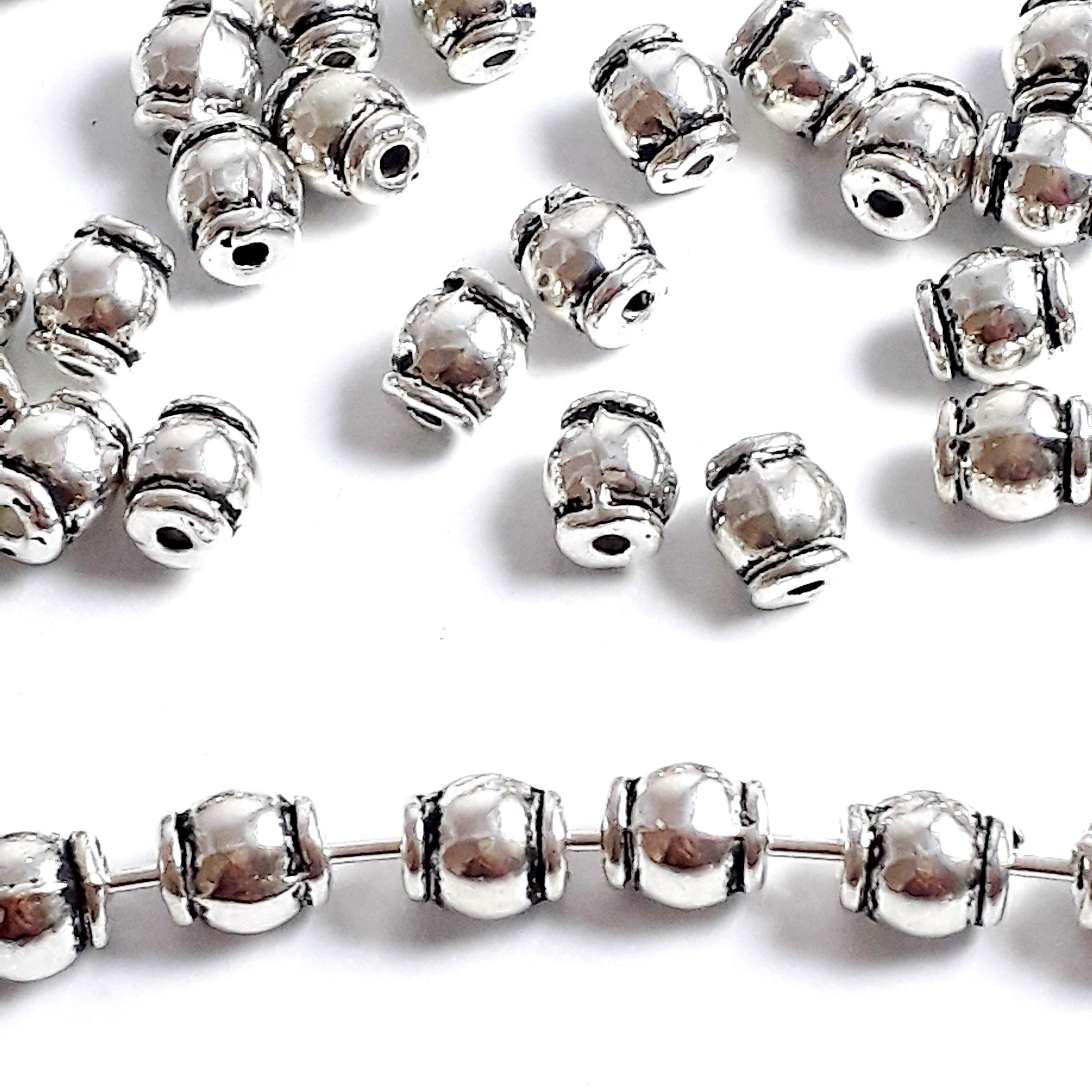 Oval Tube Antique Silver 6x5mm - 20pcs