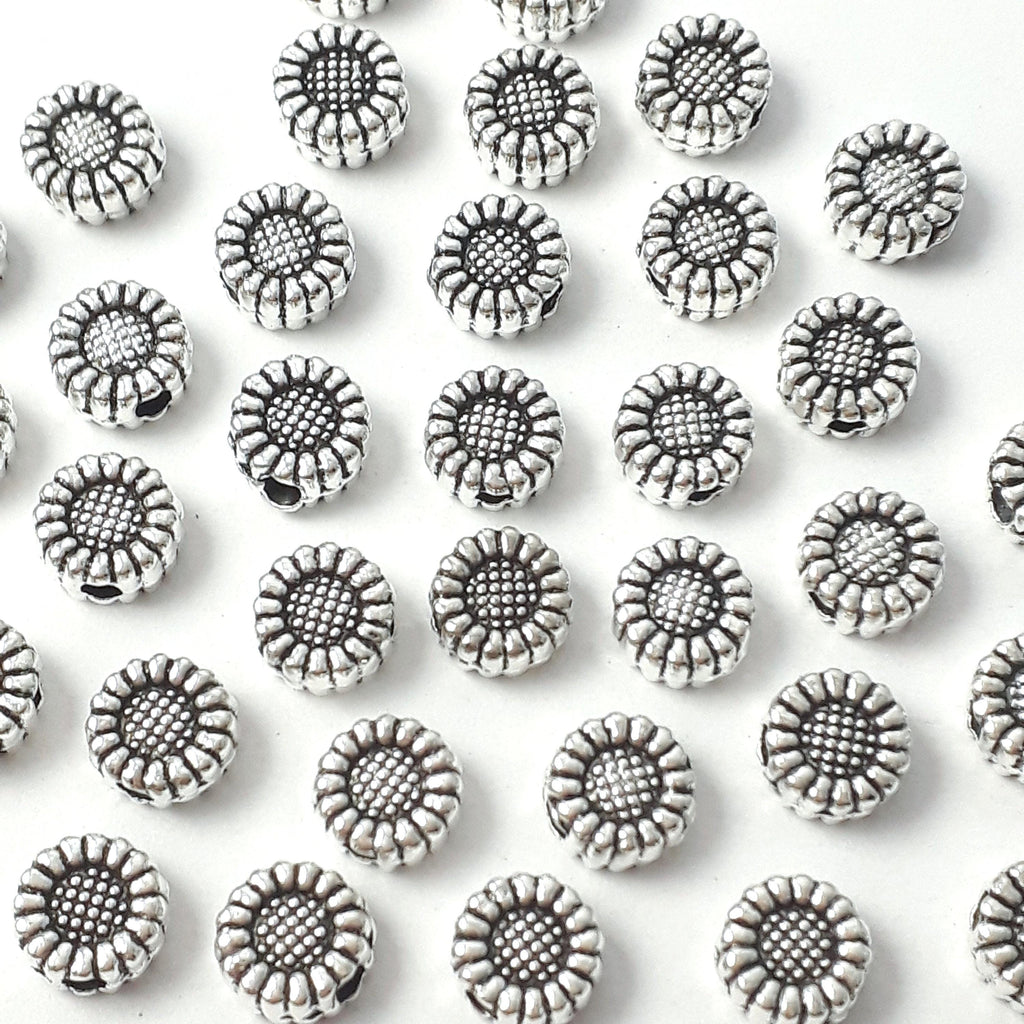 Sunflower Antique Silver 6mm - 20pcs
