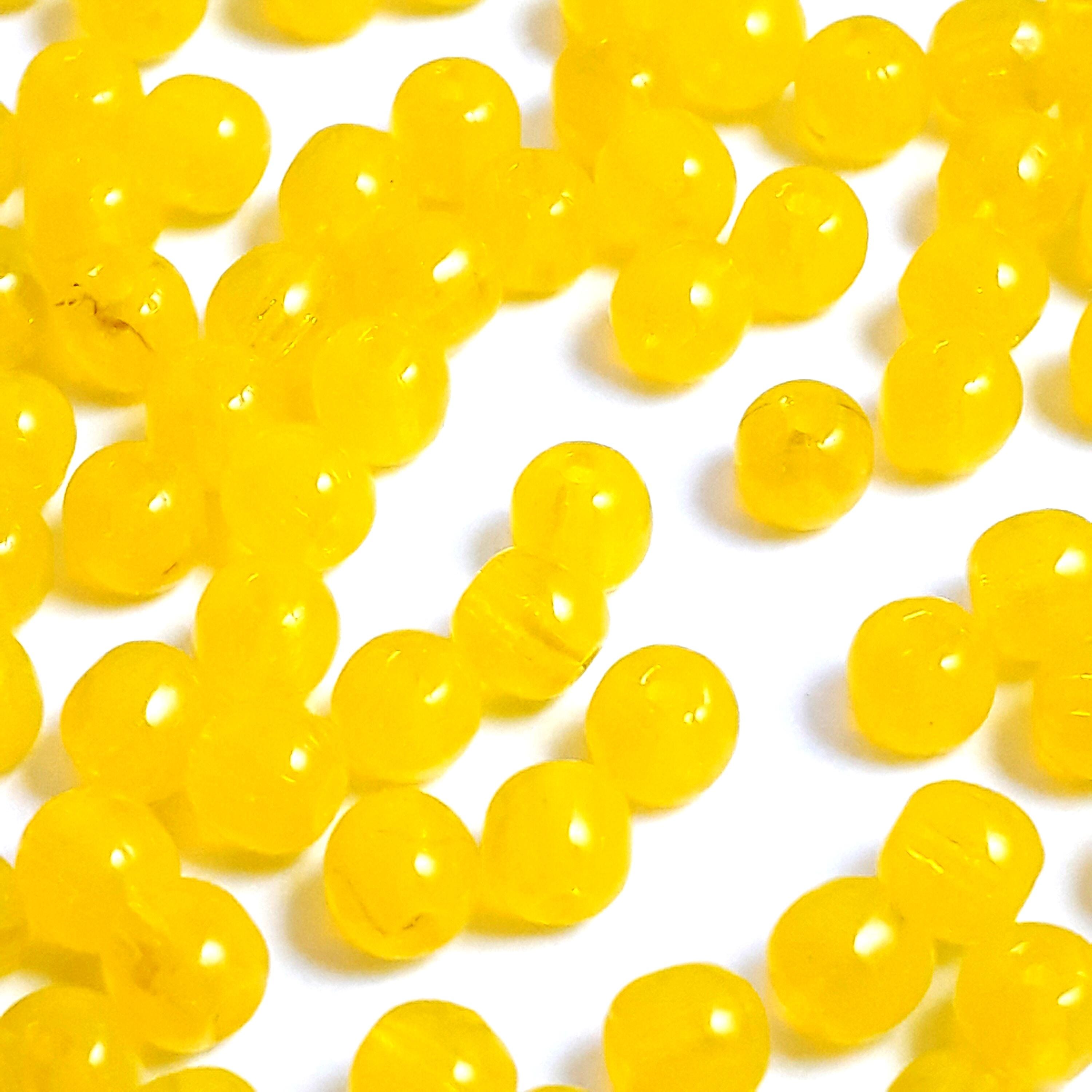 Semi-Transparent Yellow Czech Glass Druk Round 3mm - 120pcs