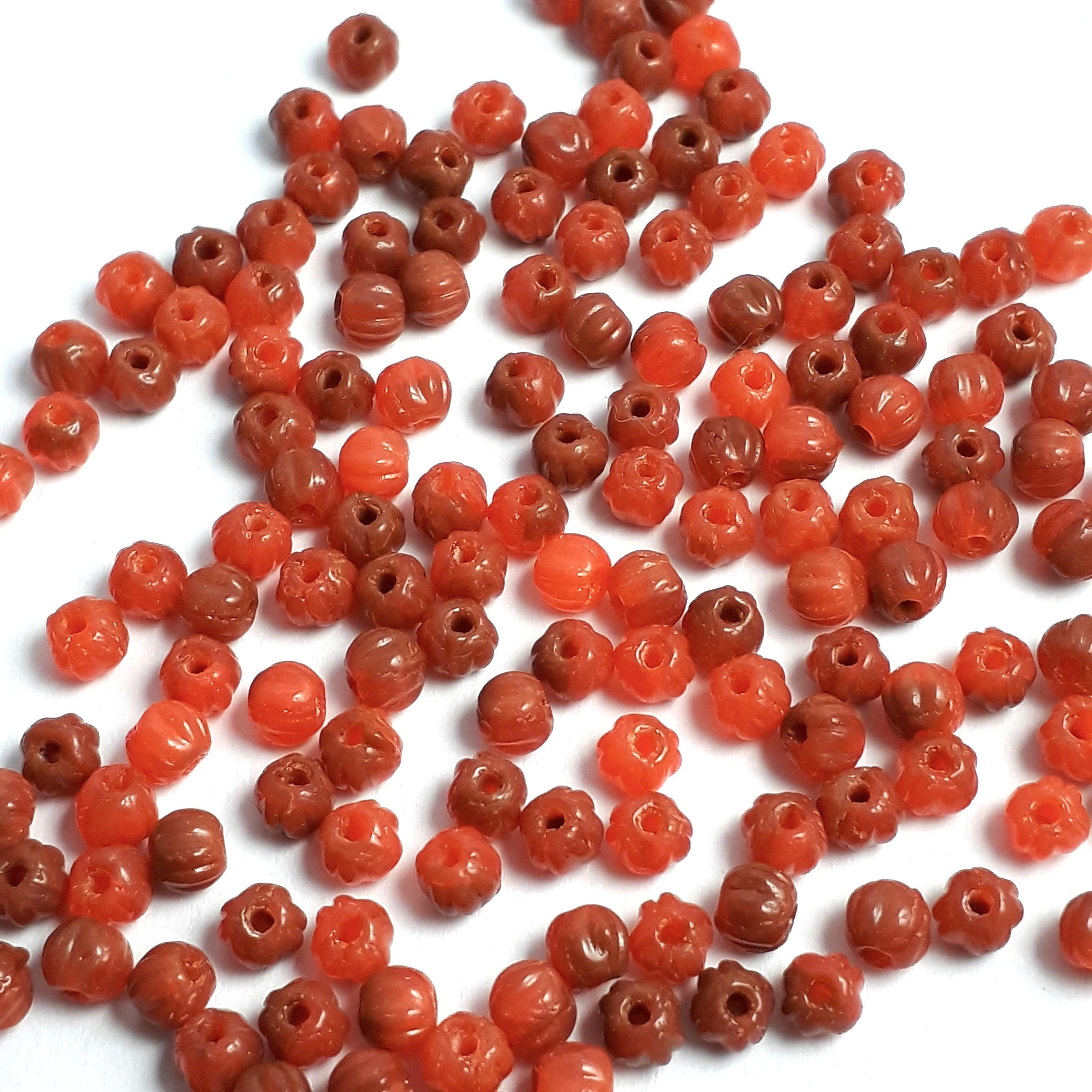 Orange & Caramel Czech Glass Fluted Round 3mm - 40pcs