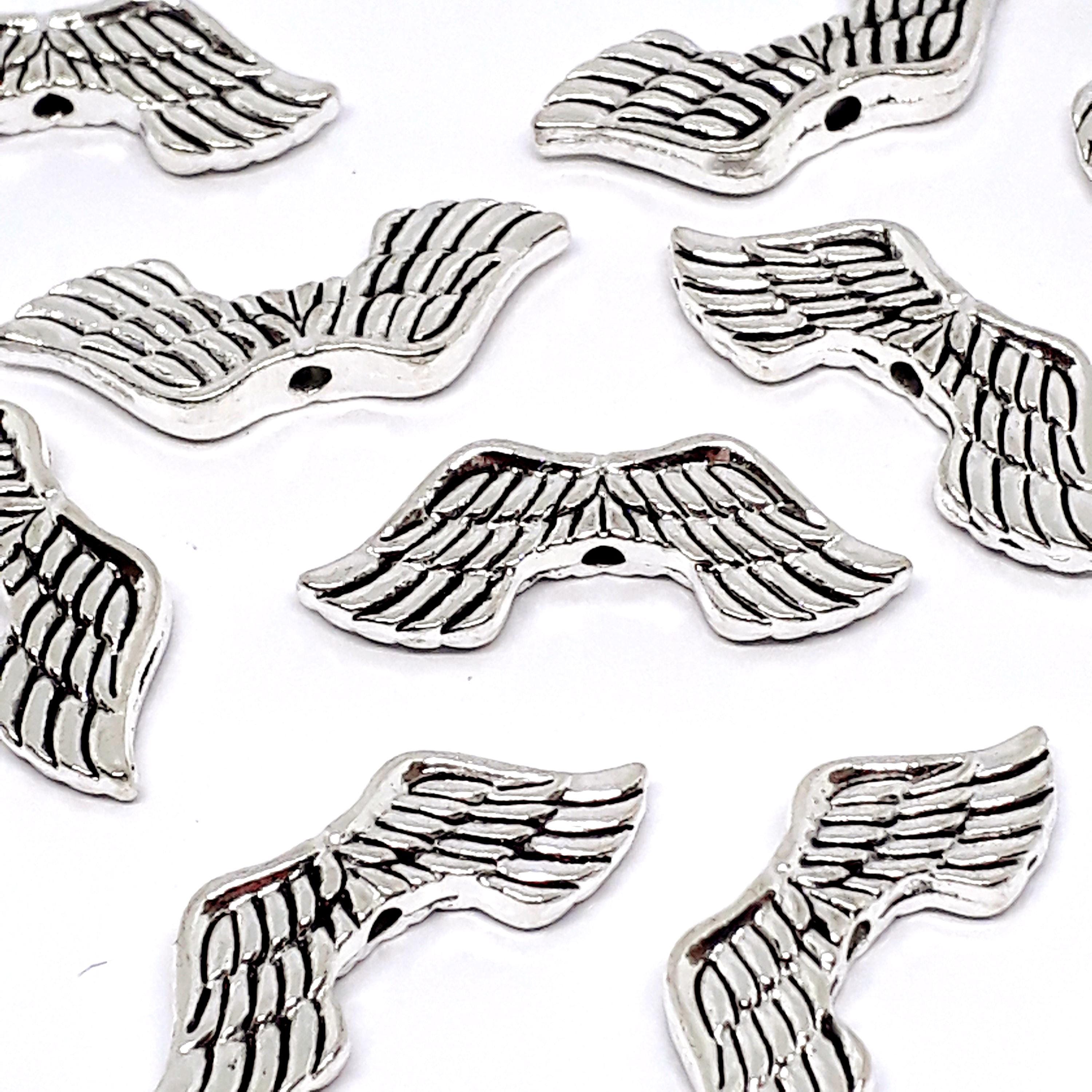 Angel Wing Antique Silver 21x8mm - 10pcs