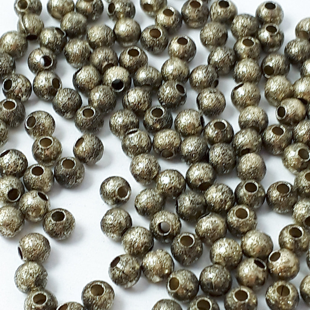 Antique Bronze Glitter Round 4mm - 50pcs