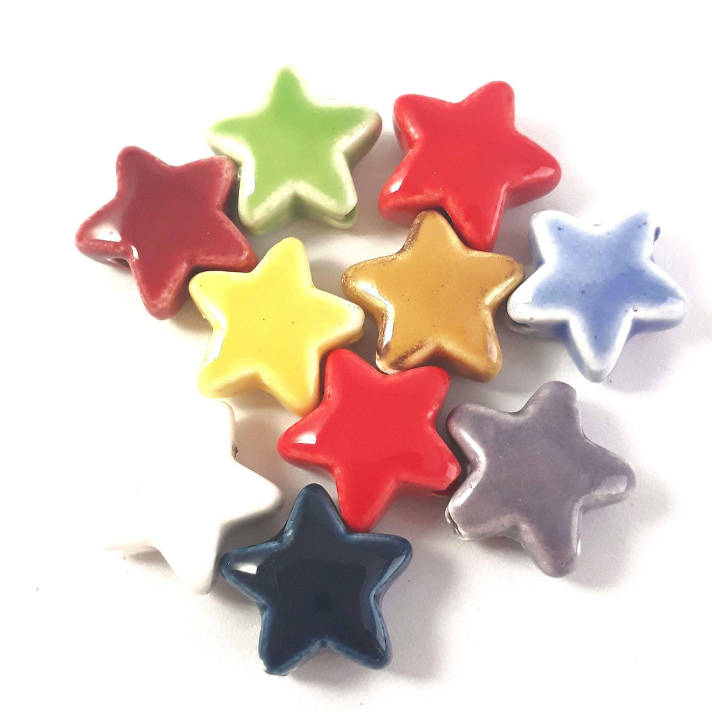 Ceramic Star Mixed Colour 13mm - 5pcs