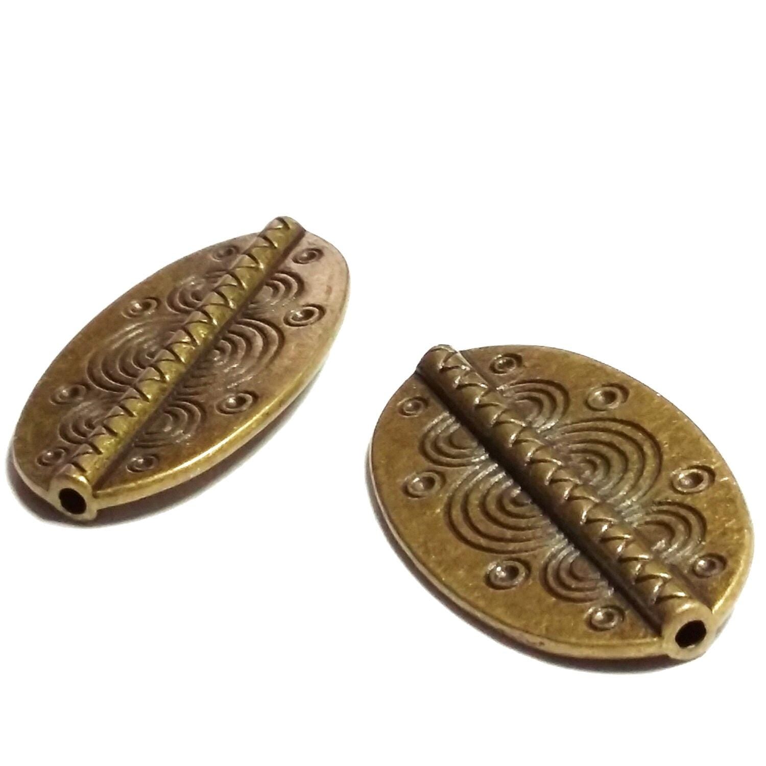 Large Oval Antique Bronze 37x22mm - 2pcs