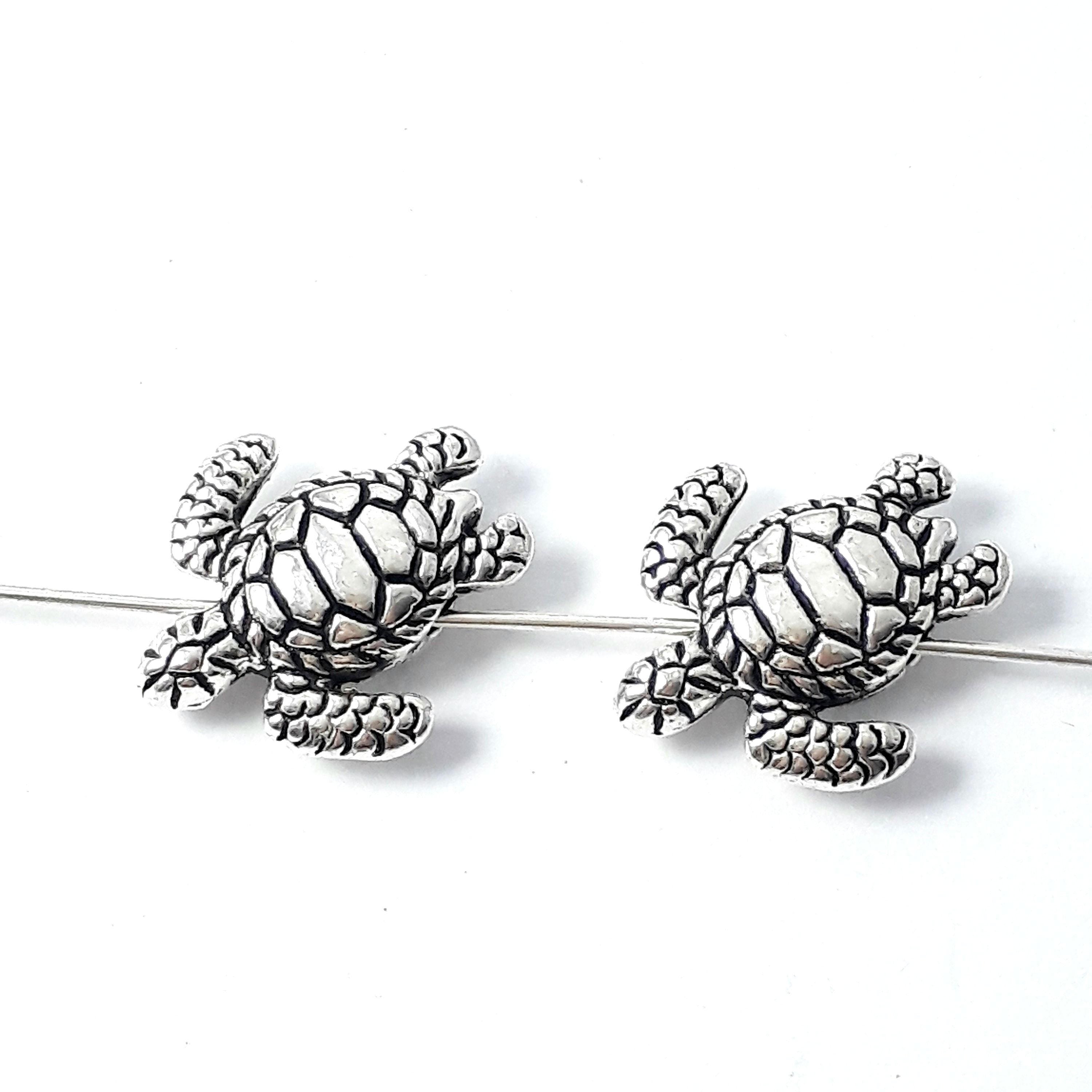 Turtle Antique Silver 18x16mm - 6pcs