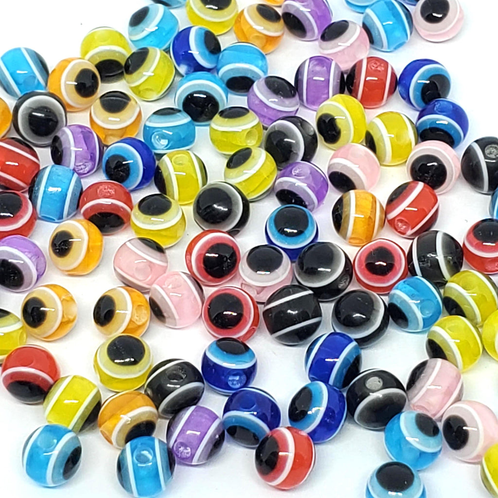 Evil Eye Resin Round Mixed Colour 5mm - 50pcs