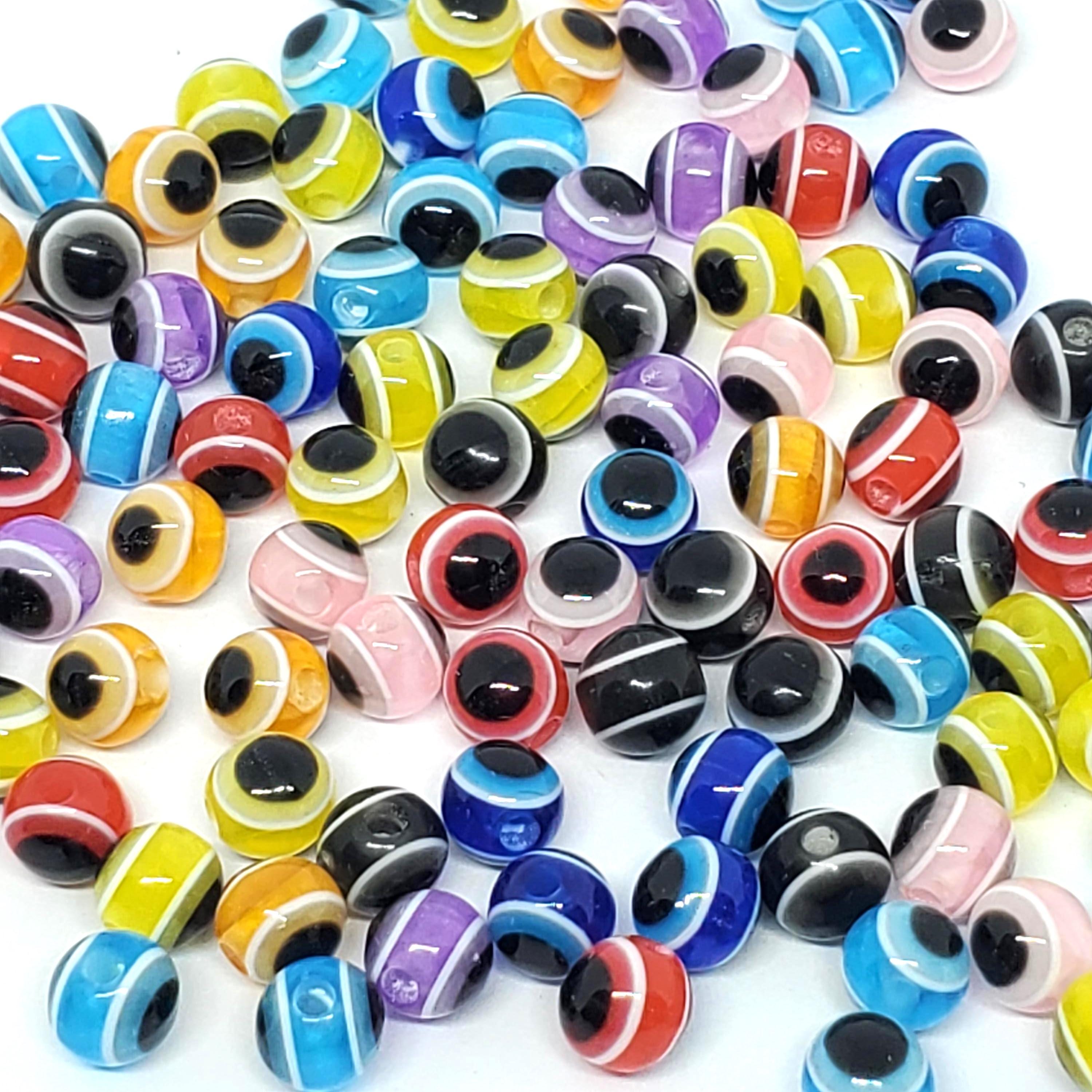 Evil Eye Resin Round Mixed Colour 5mm - 50pcs