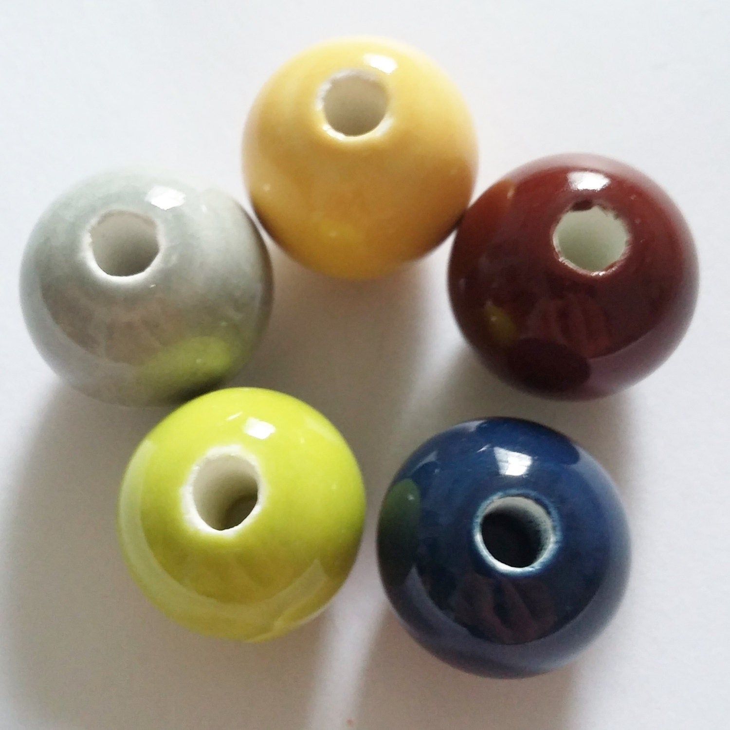 Big Ceramic Round Mixed Colour 16-18mm - 5pcs