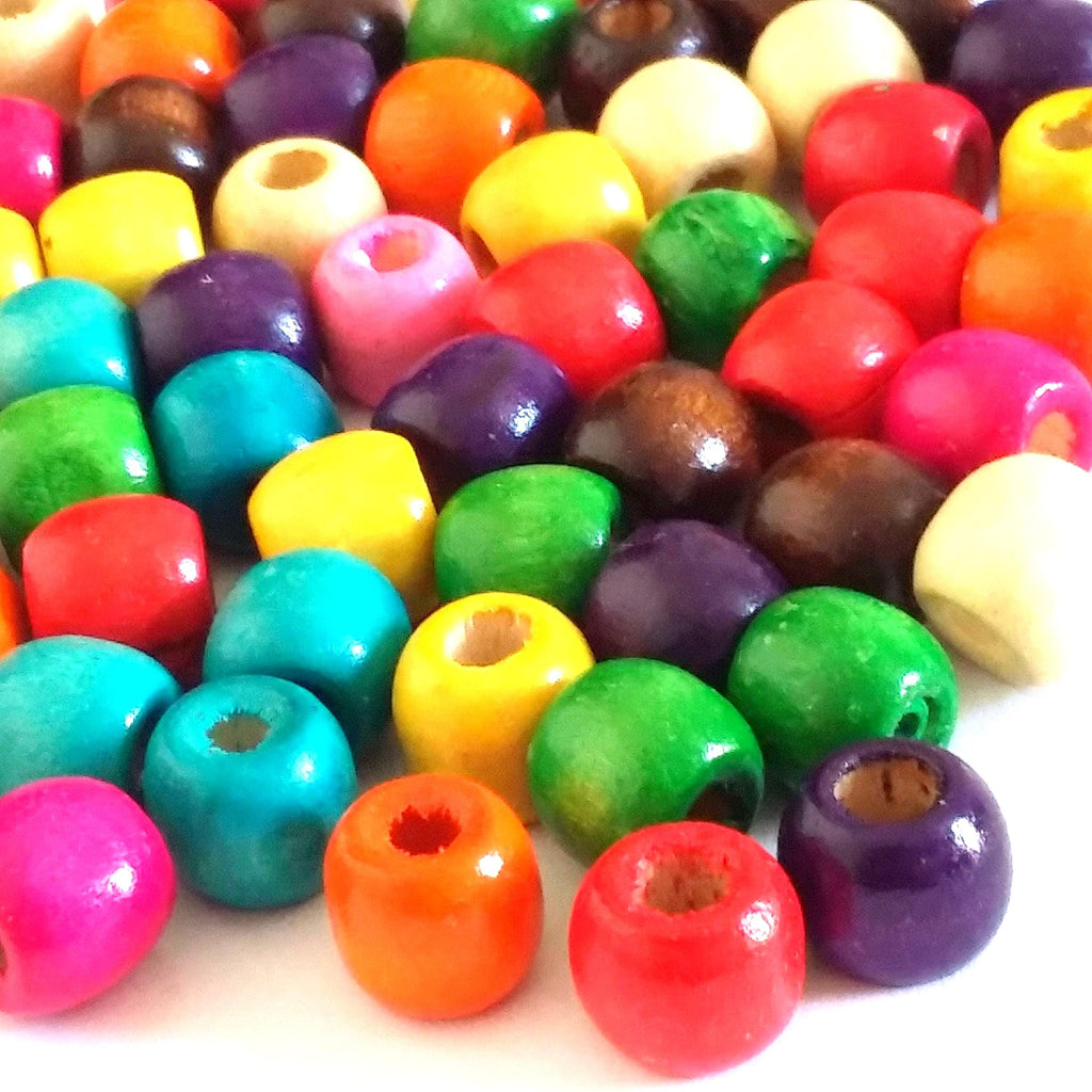 Wooden Drum Mixed Colour 12x10mm - 100pcs