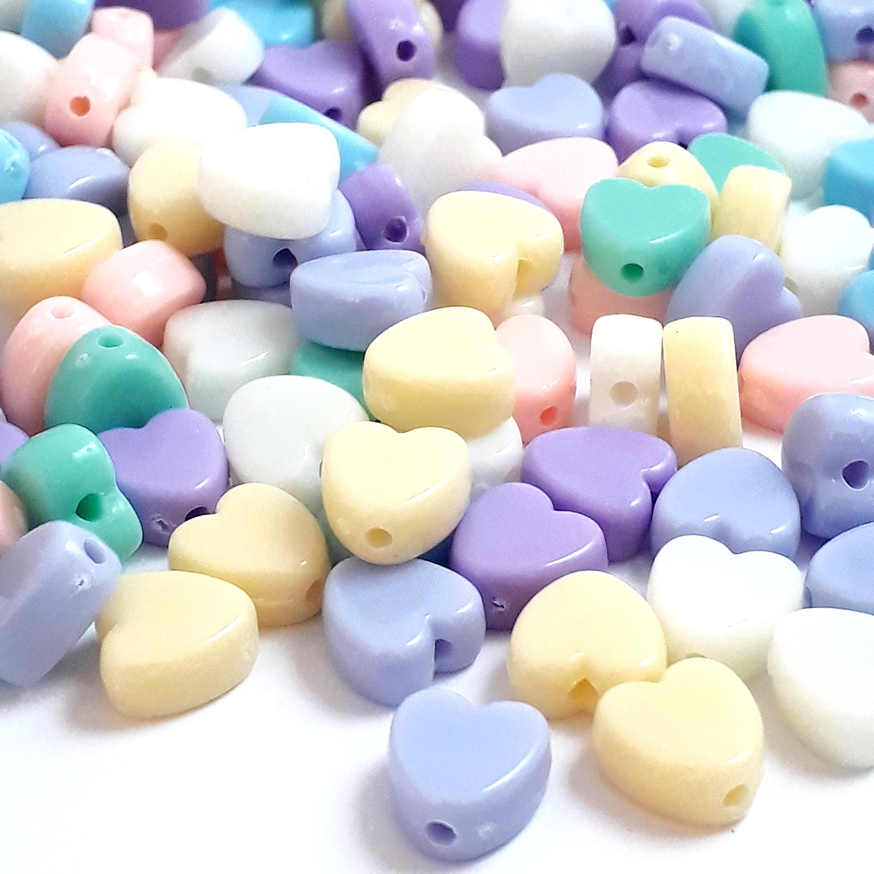 Pastel Heart Acrylic 8mm - 50pcs