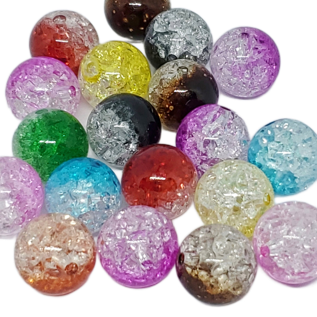 Acrylic Crackle Round 14mm - 19pcs