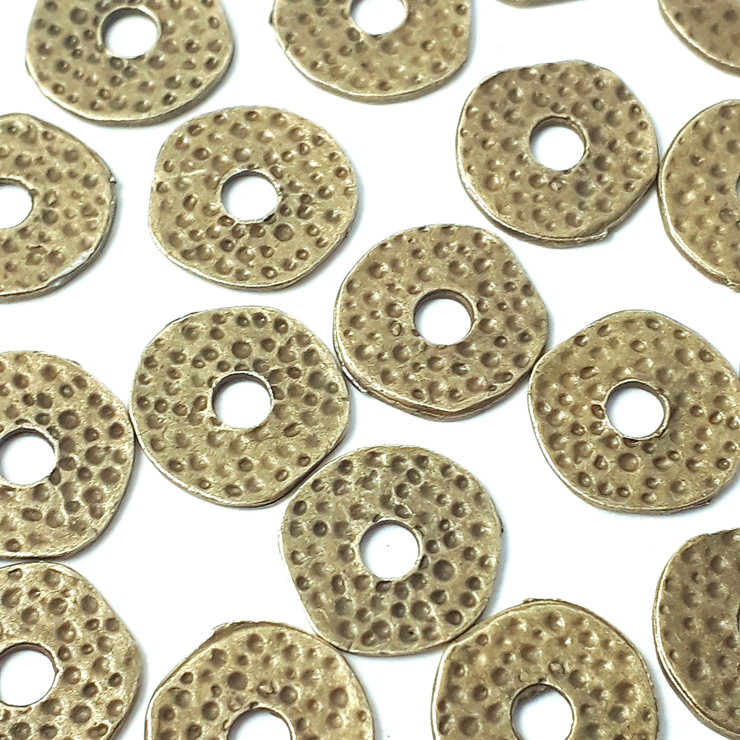 Hammered Disc Antique Bronze 11-12mm - 20pcs