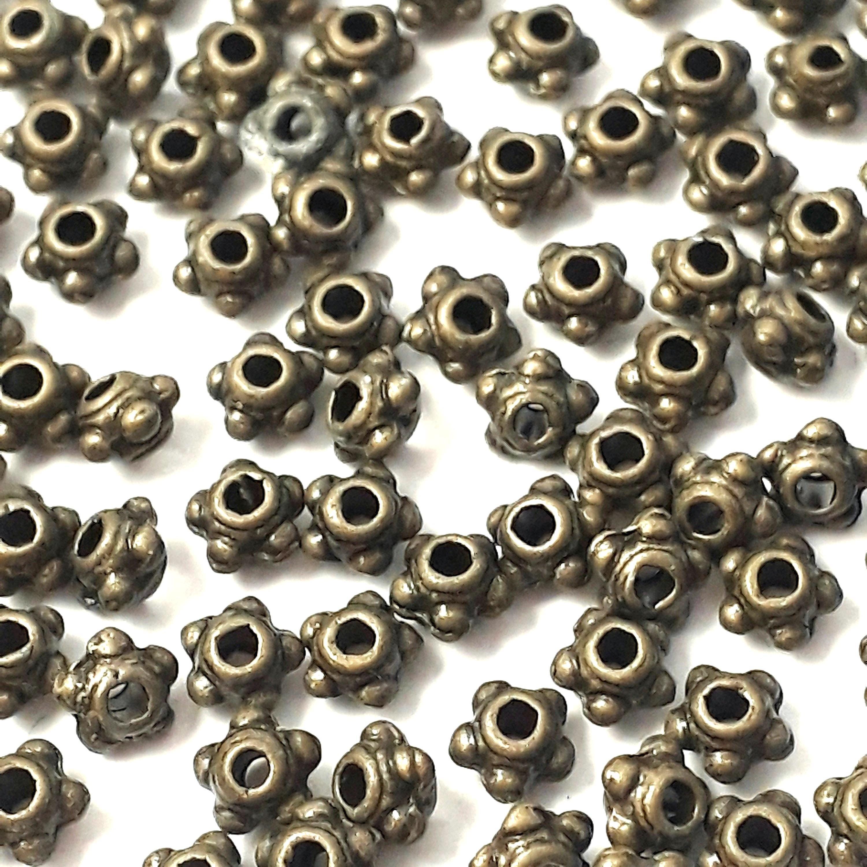 Flying Saucer Antique Bronze 4mm - 100pcs