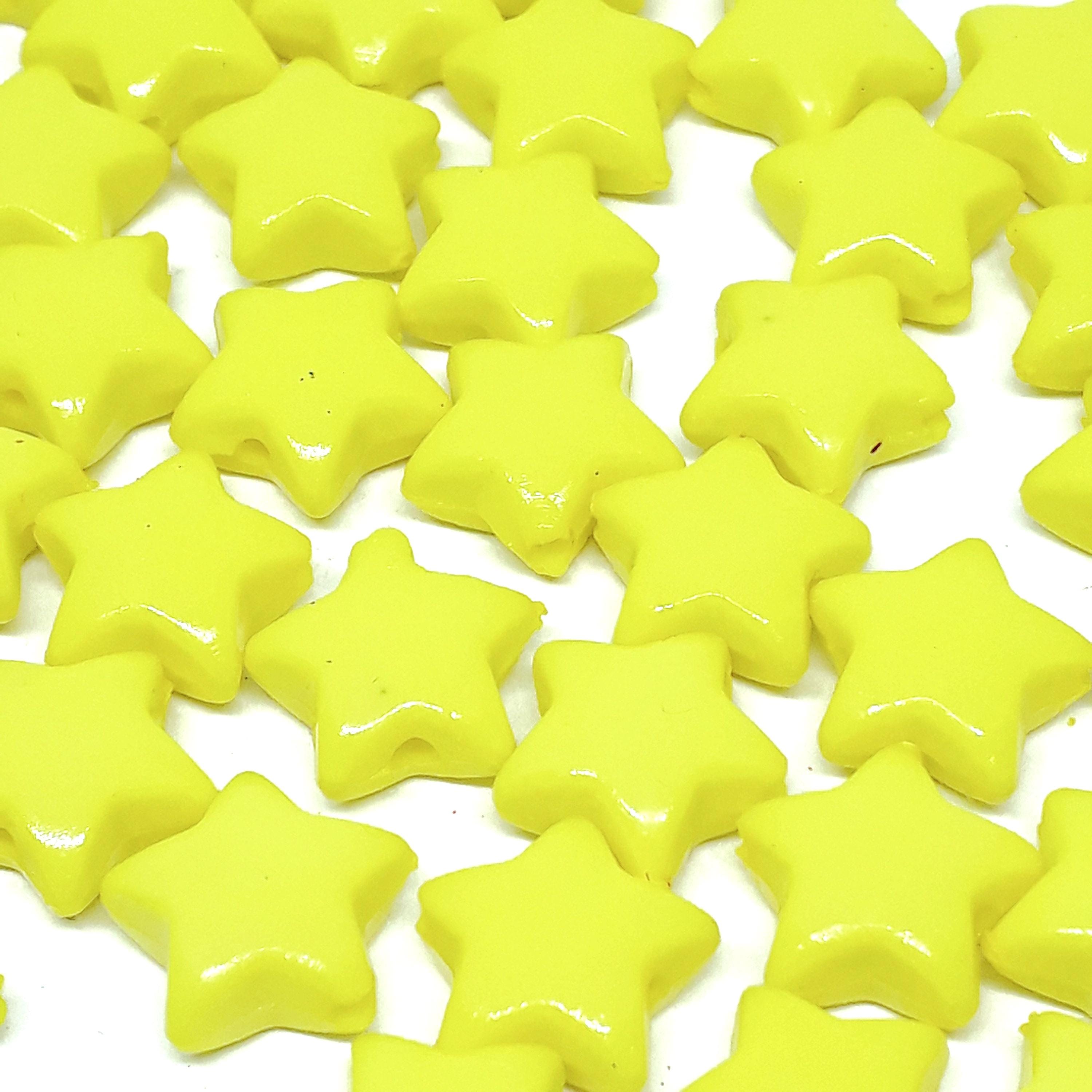 Yellow Acrylic Star 11-12mm - 100pcs