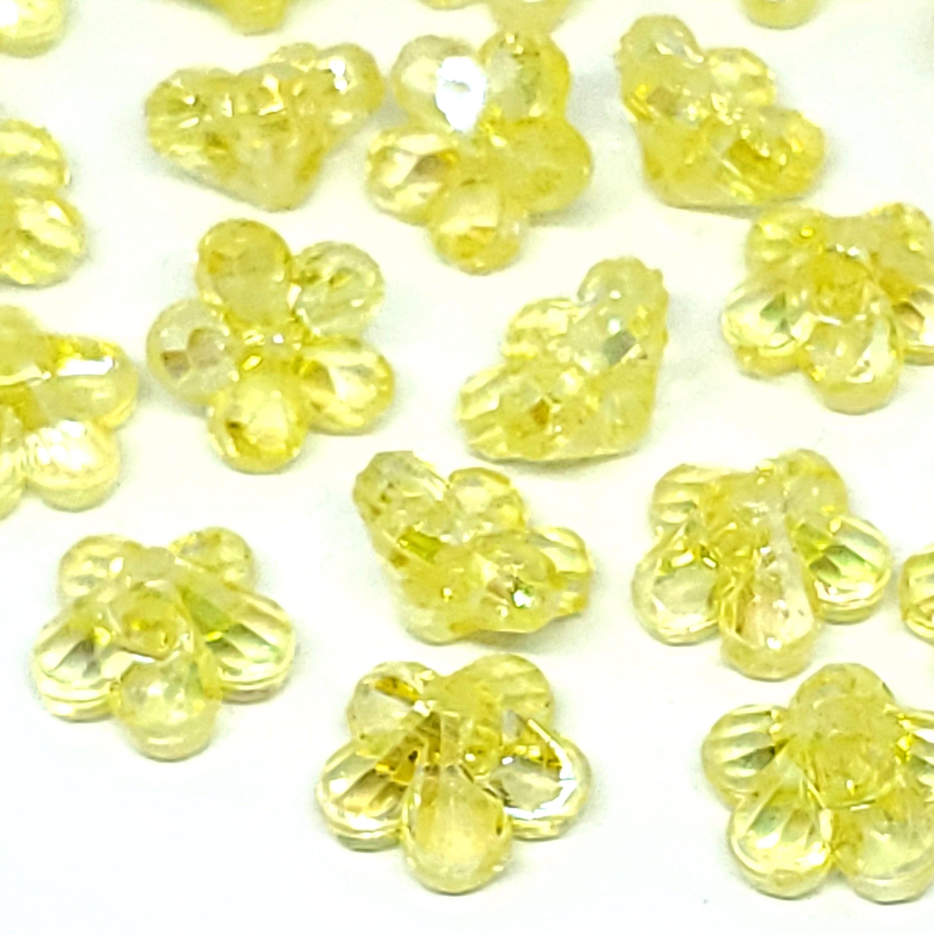 Yellow AB Bell Flower Acrylic 12mm - 50pcs