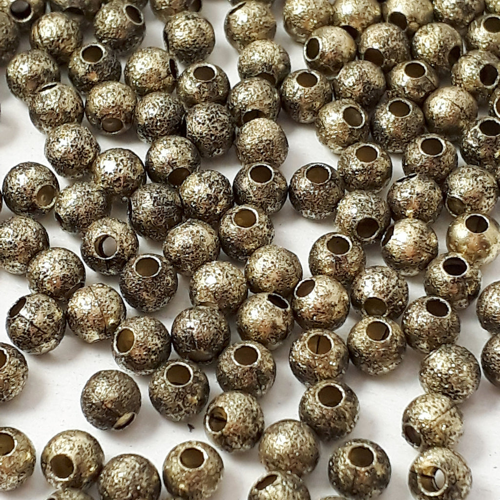 Antique Bronze Glitter Round 4mm - 50pcs
