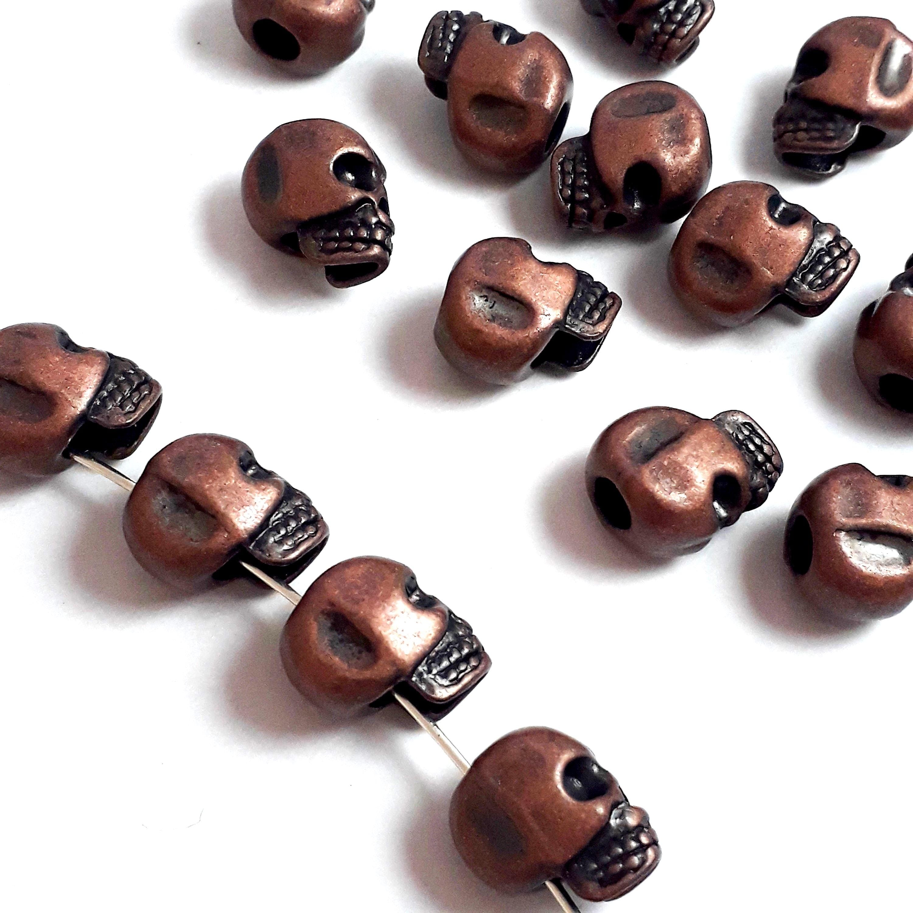 Antique Copper Skull 12x8mm - 6pcs