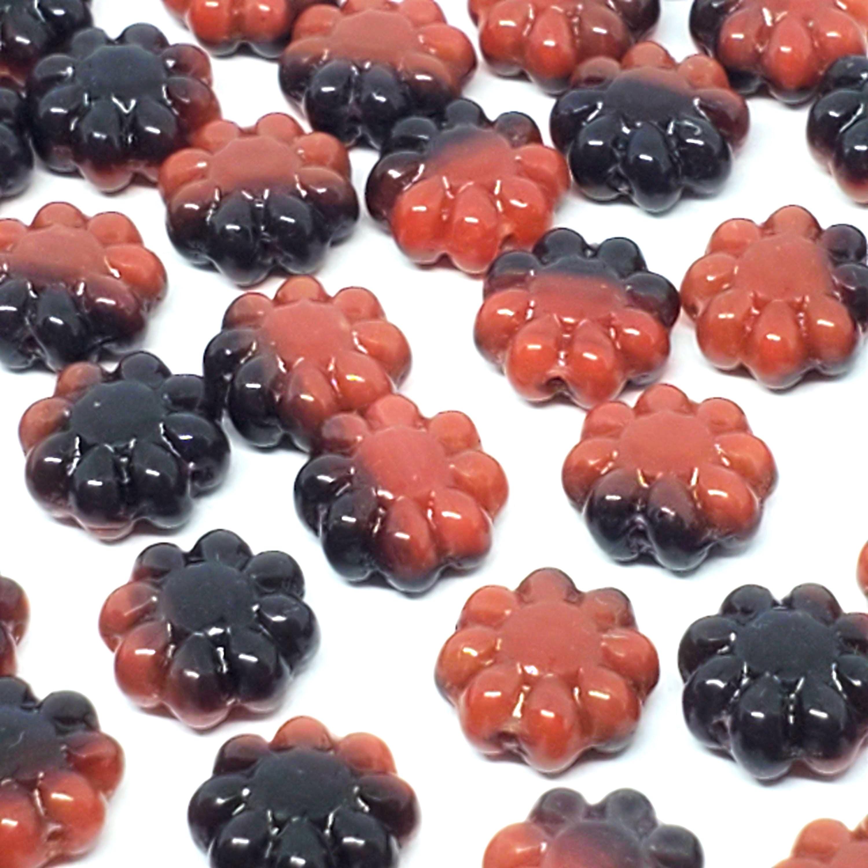 Sienna & Black Czech Glass Hawaiian Flower 9mm - 10pcs