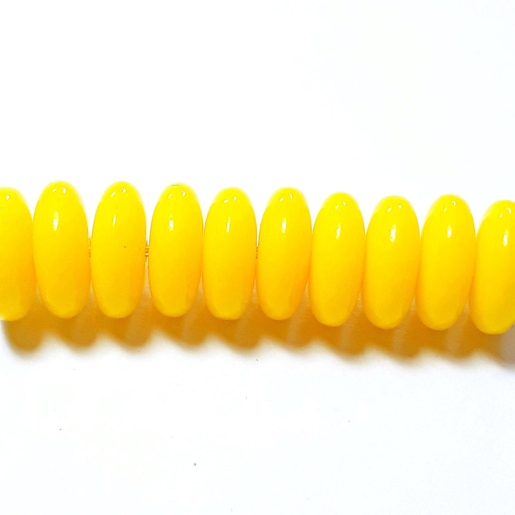 Bright Yellow Czech Glass Druk Disc 8mm - 20pcs