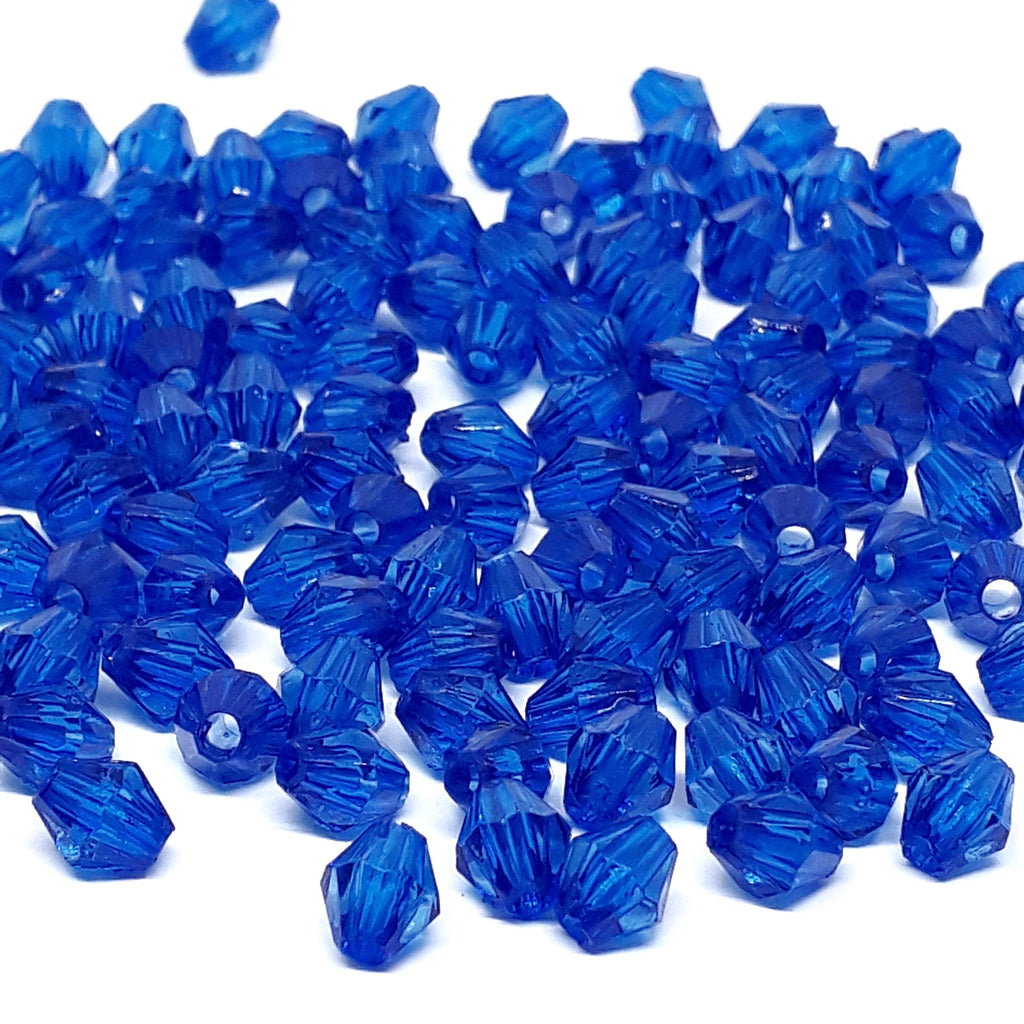 Dark Blue Acrylic Faceted Bicone 6x5mm 30g