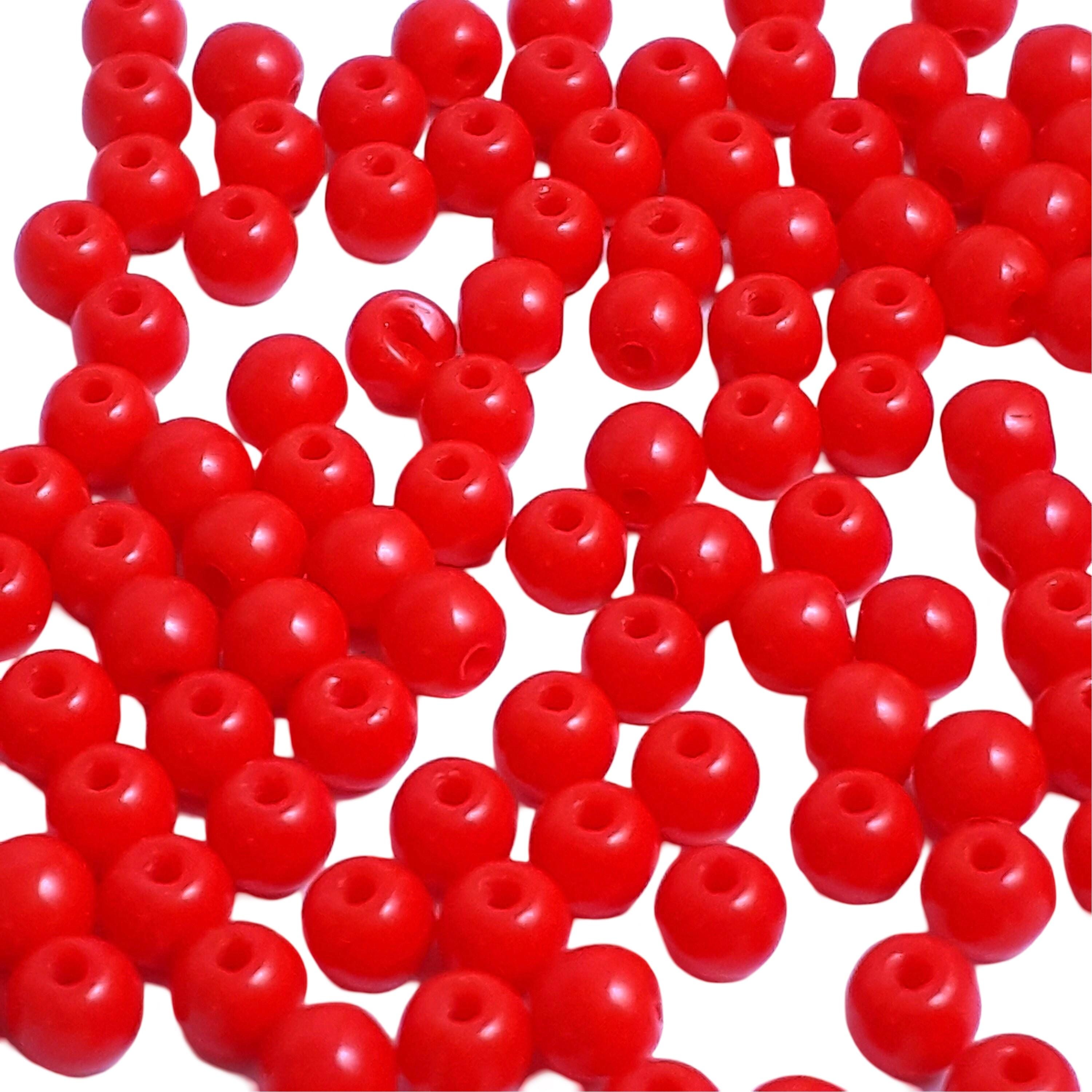 Opaque Red Czech Glass Round 3mm - 120pcs