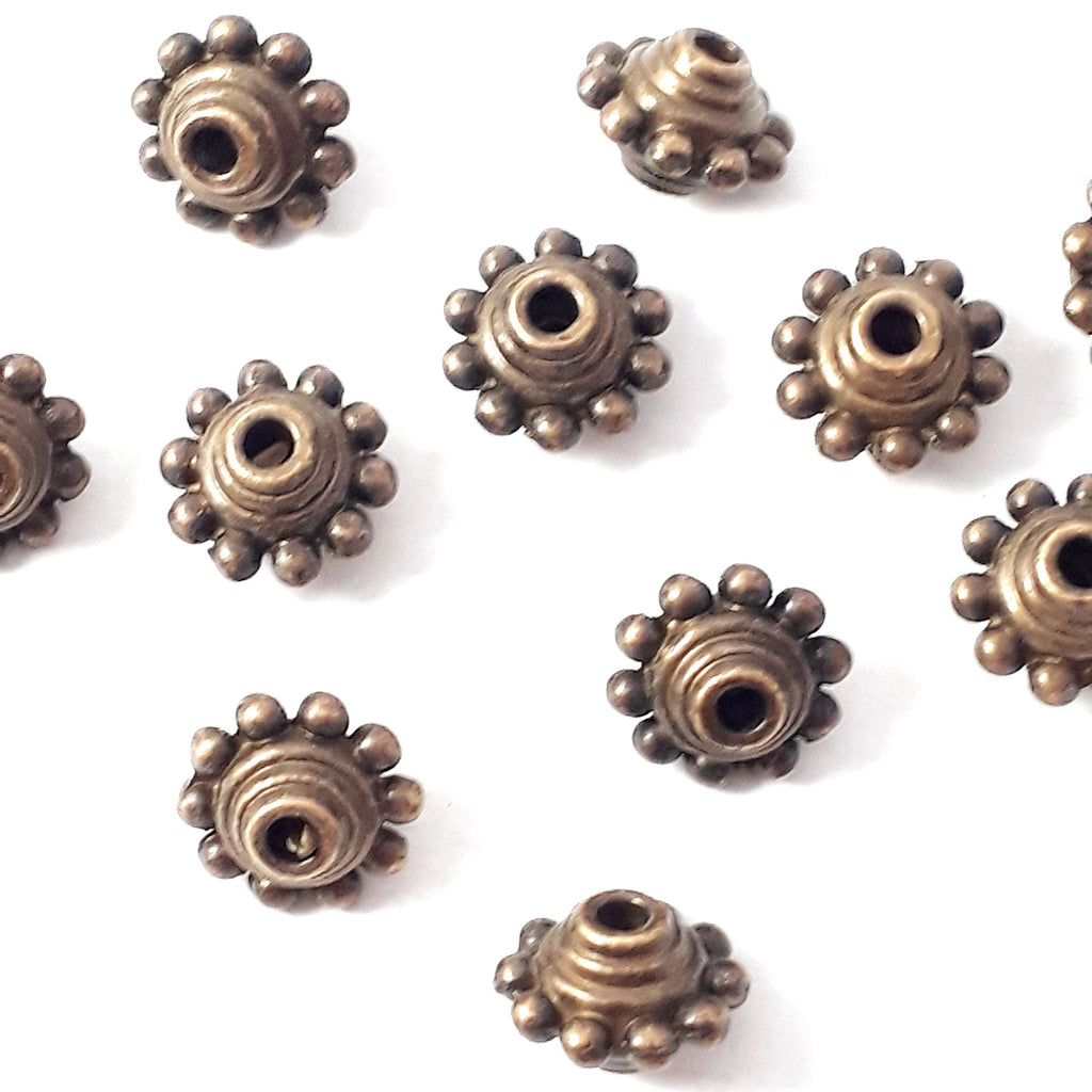 Flying Saucer Bicone Antique Bronze 10x7mm - 10pcs