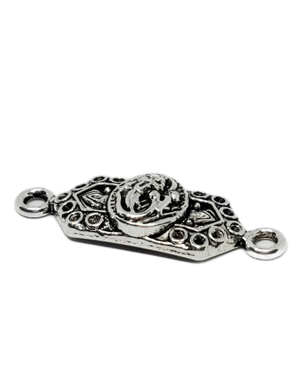 Vine Rhinestone Connectors Antique Silver 28x9mm - 10pcs