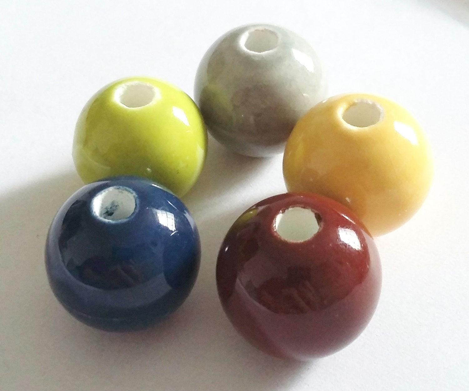 Big Ceramic Round Mixed Colour 16-18mm - 5pcs