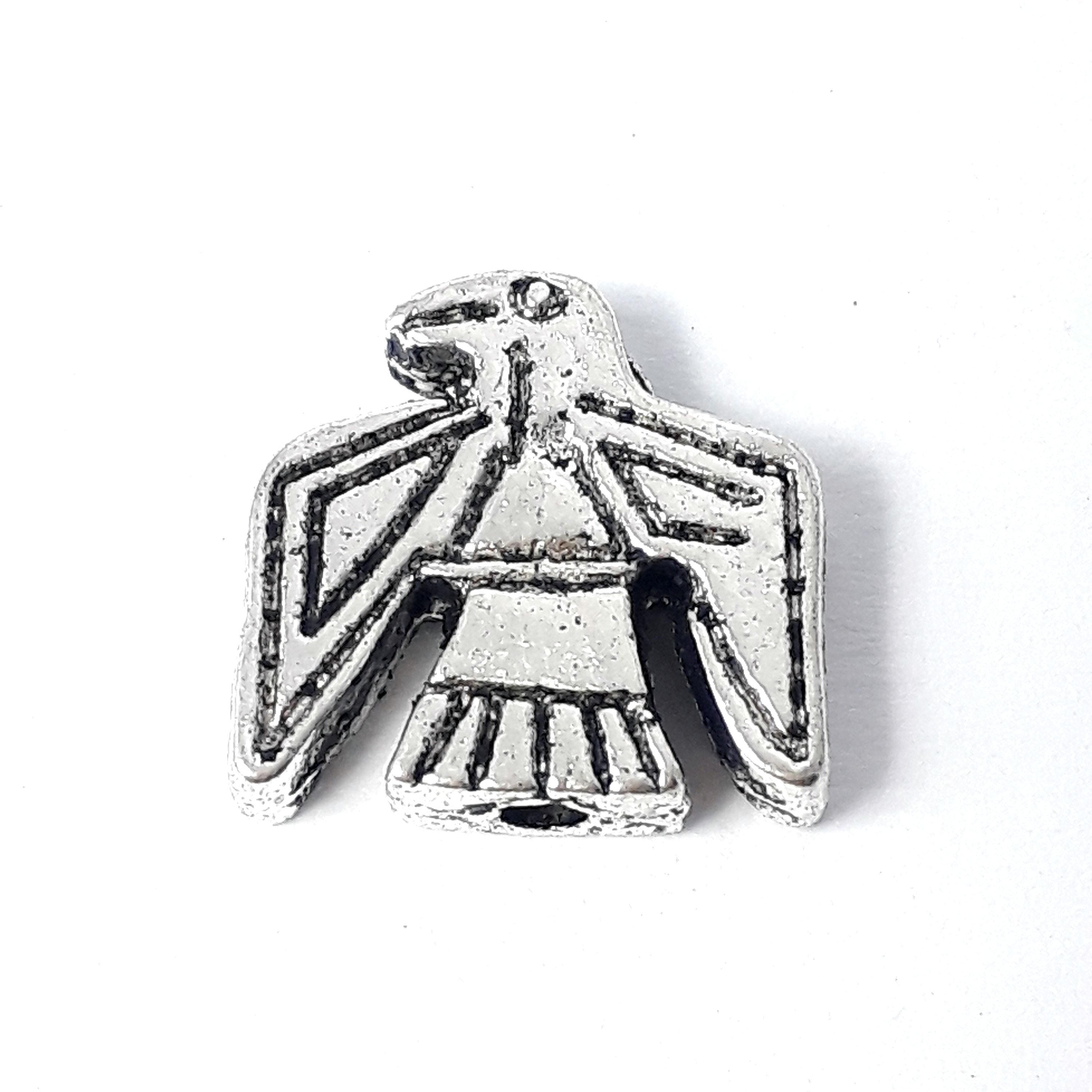 Eagle Bird Antique Silver 12x12mm - 10pcs