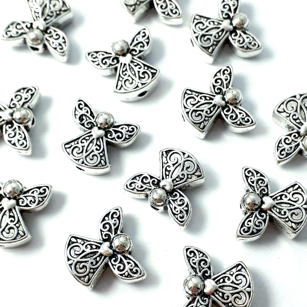 Angel Antique Silver 13x12mm - 6pcs