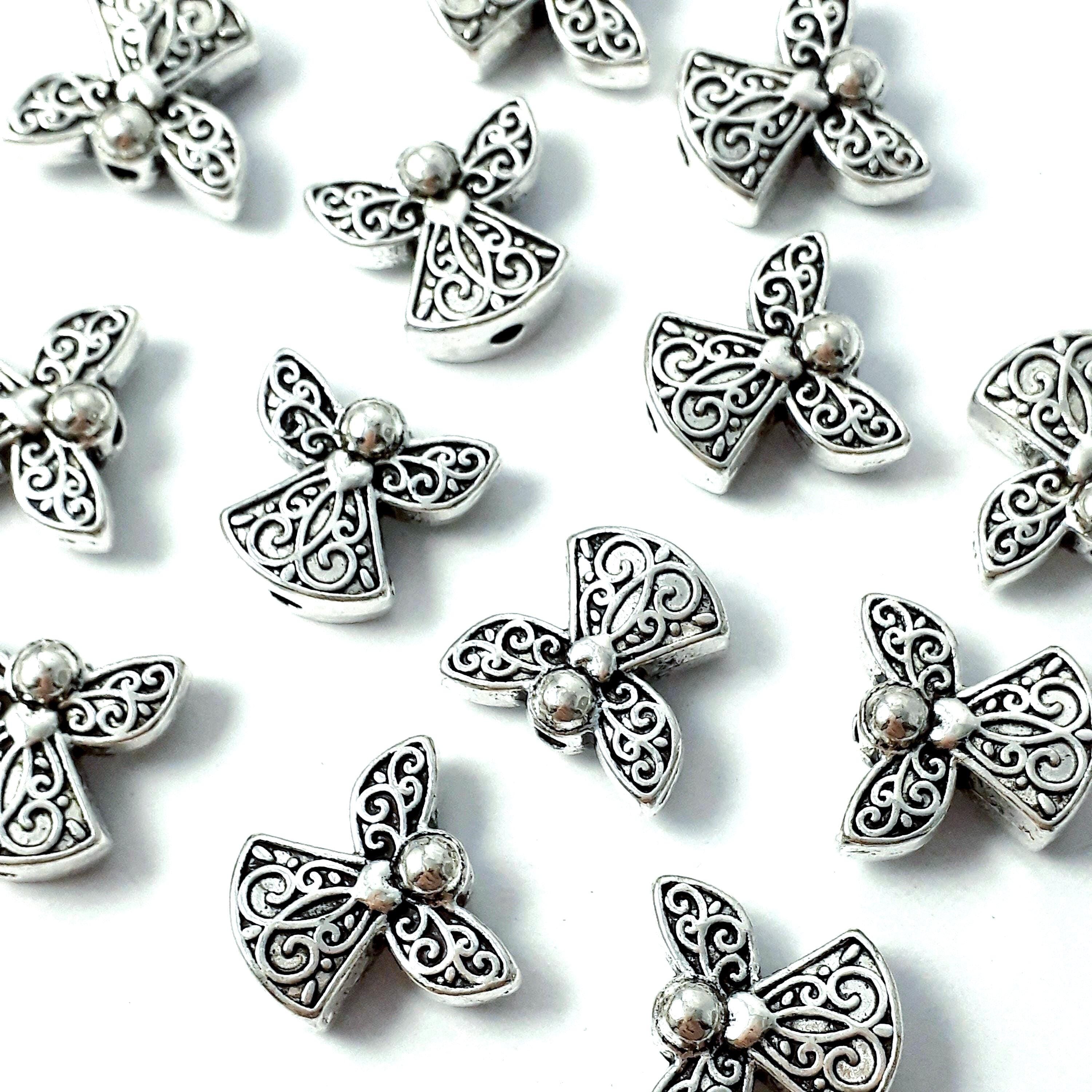 Angel Antique Silver 13x12mm - 6pcs