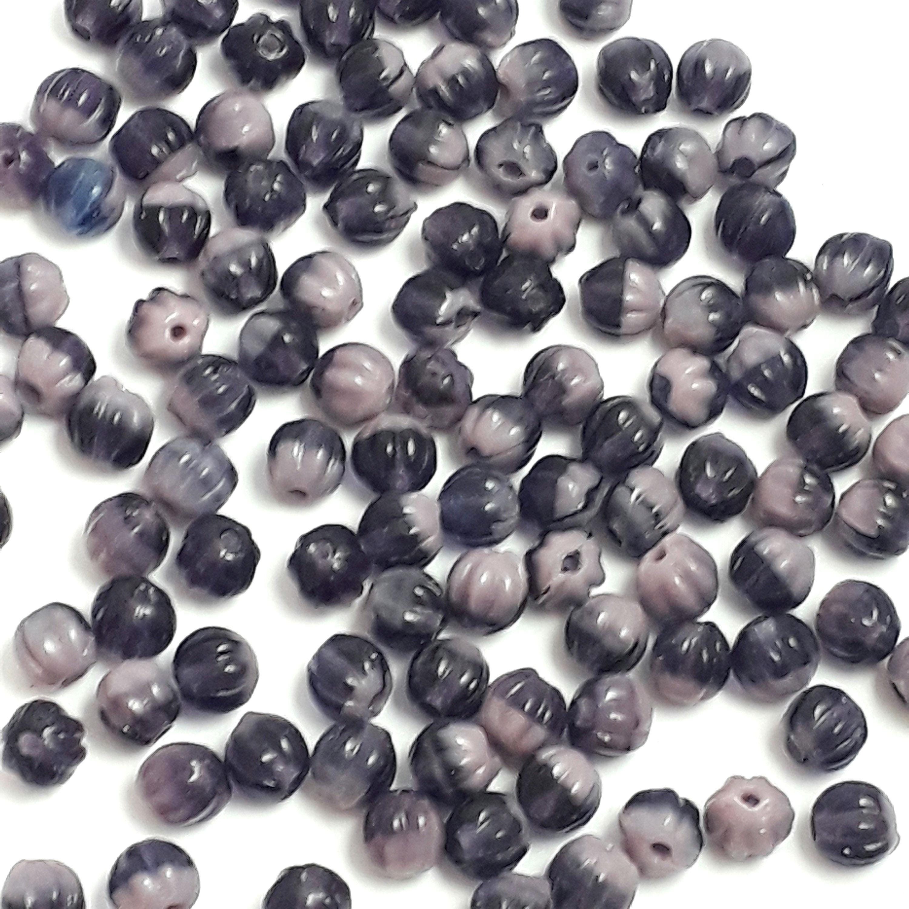Two Tone Purple Fluted Czech Glass 4mm - 30pcs