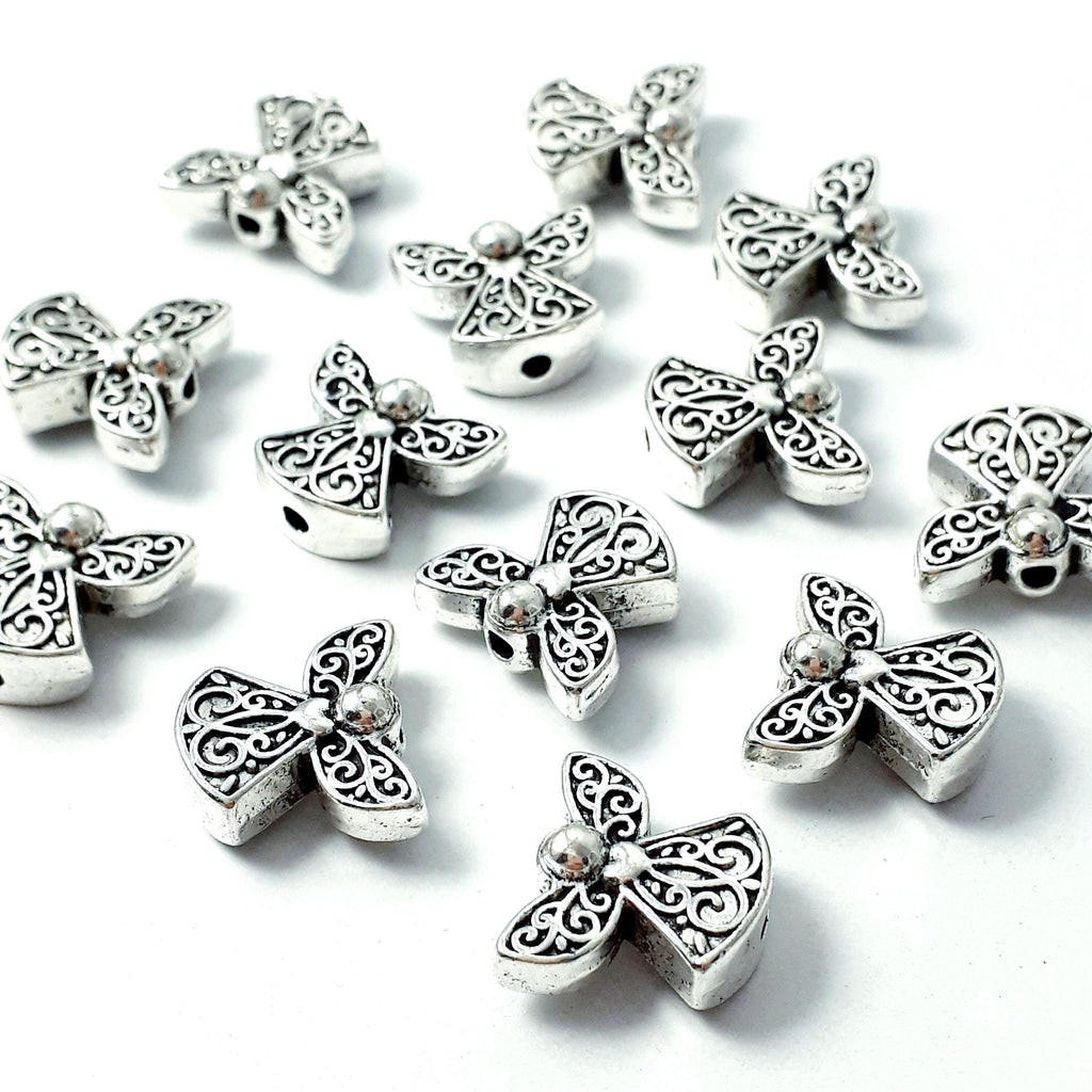 Angel Antique Silver 13x12mm - 6pcs