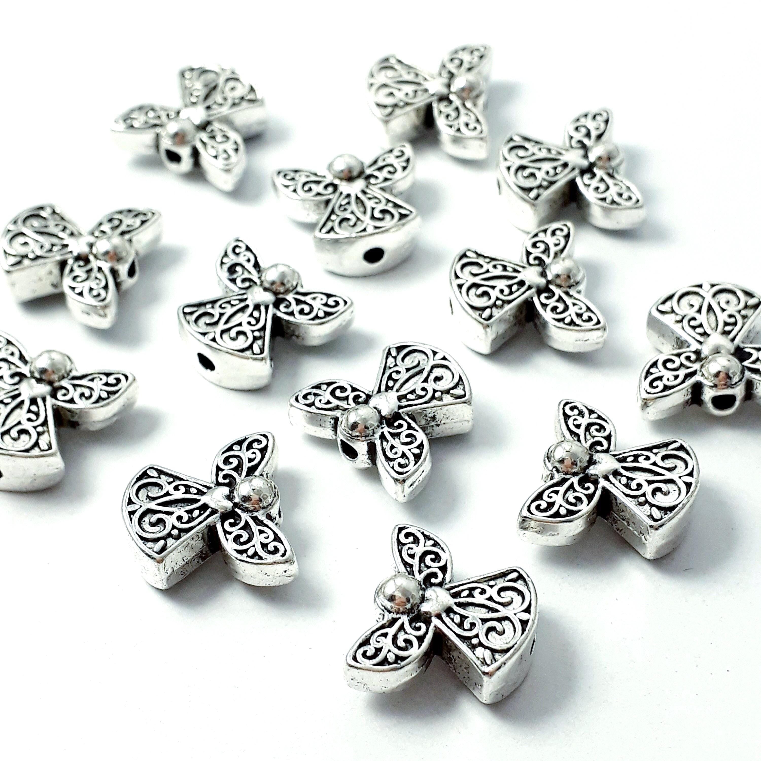 Angel Antique Silver 13x12mm - 6pcs