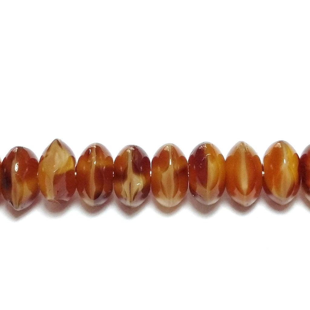 3-Cut Caramel Czech Glass Rondelle 4x7mm - 10pcs