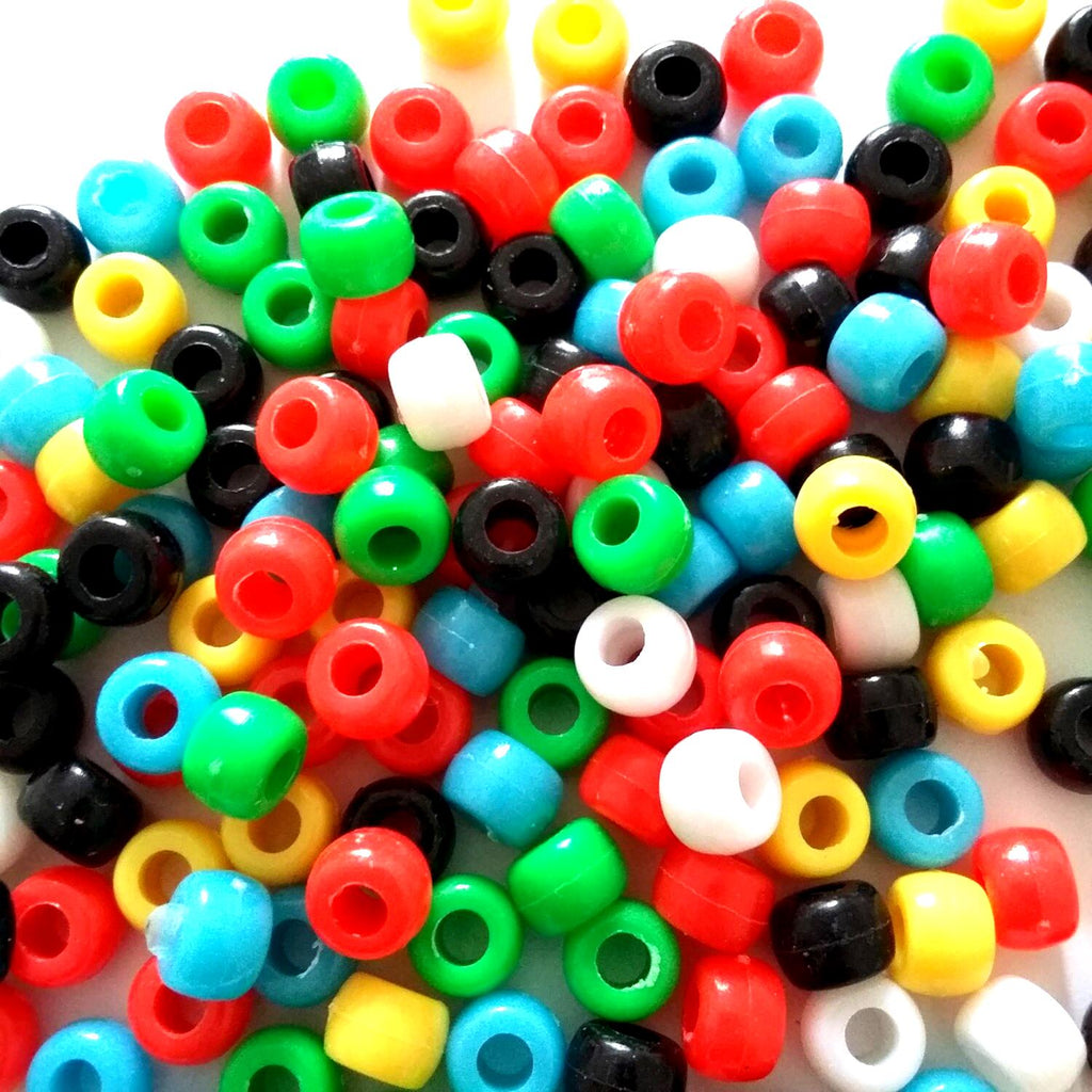 Acrylic Pony Mixed Colour  9x6mm - 100pcs