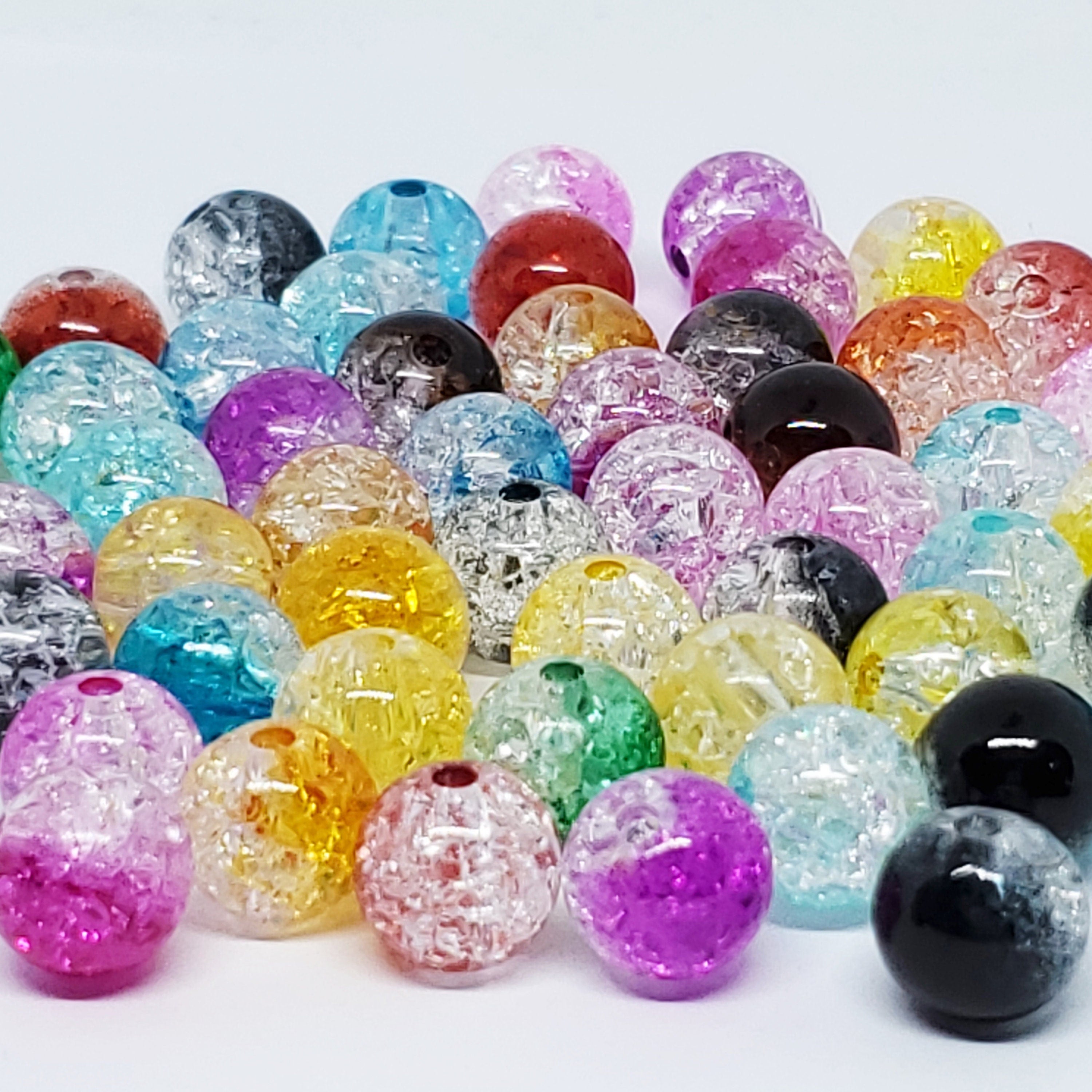 Acrylic Crackle Round 10mm - 25pcs
