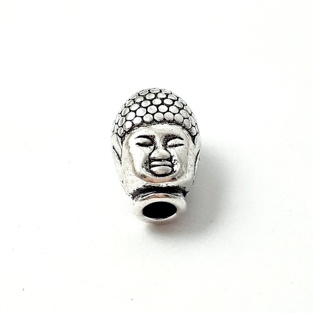 Buddha Head Antique Silver 13x9mm - 4pcs
