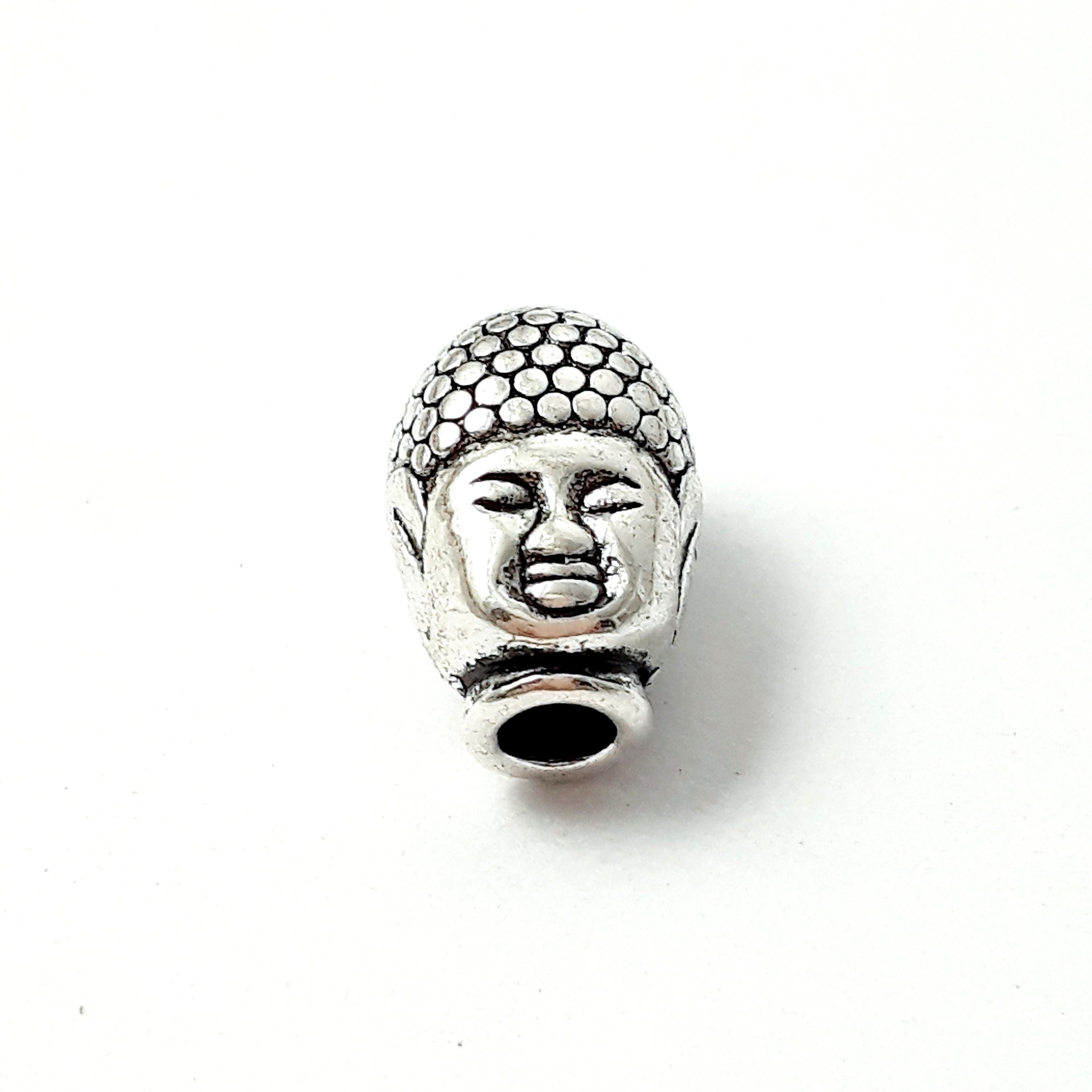 Buddha Head Antique Silver 13x9mm - 4pcs