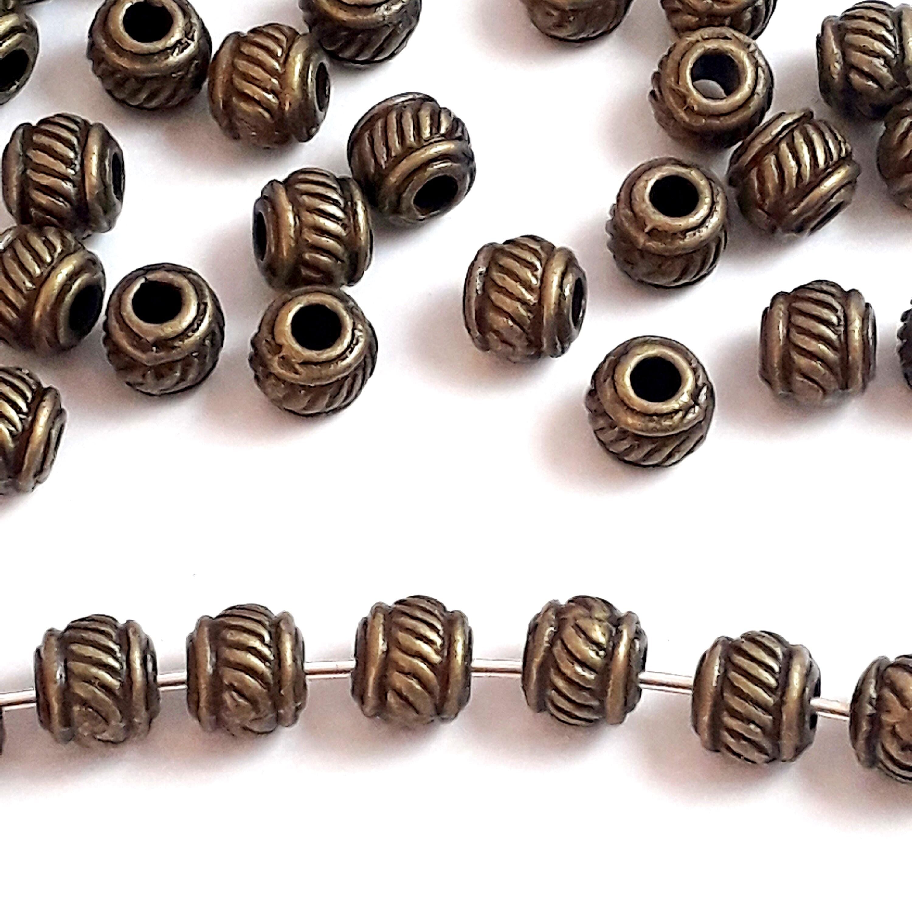 Striped Rondelle Antique Bronze 6x5mm - 20pcs