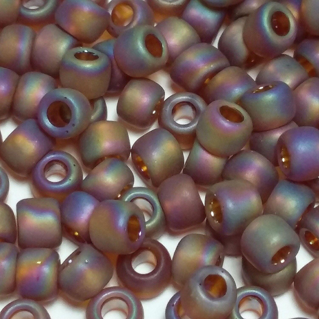 Rainbow-Frosted Smoky Topaz TOHO Seed Glass 6/0 - 10g