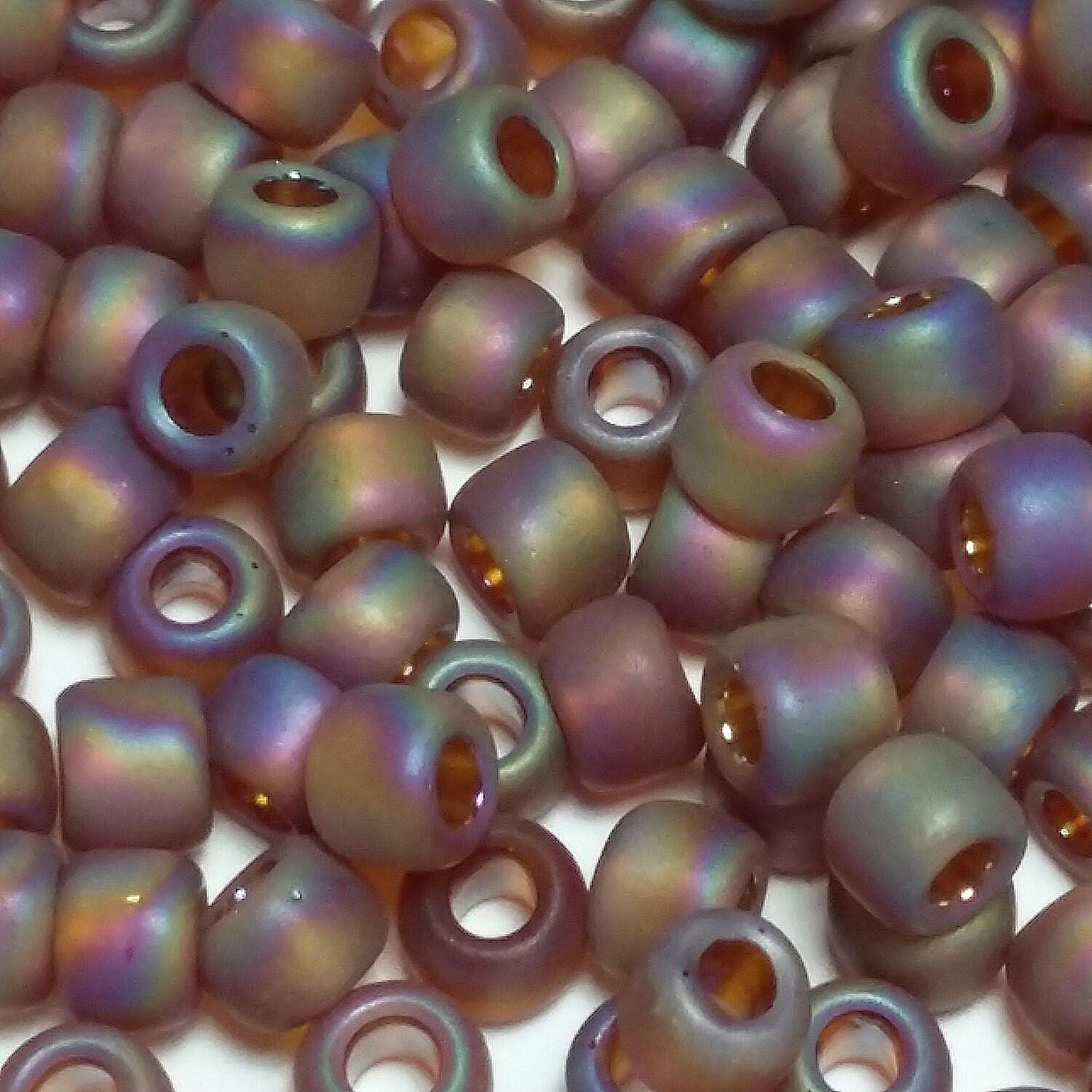 Rainbow-Frosted Smoky Topaz TOHO Seed Glass 6/0 - 10g