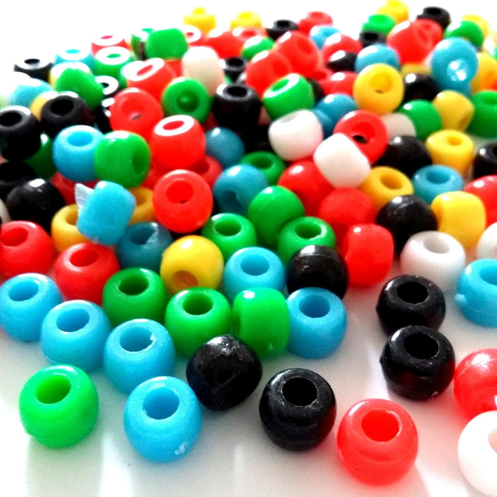 Acrylic Pony Mixed Colour  9x6mm - 100pcs