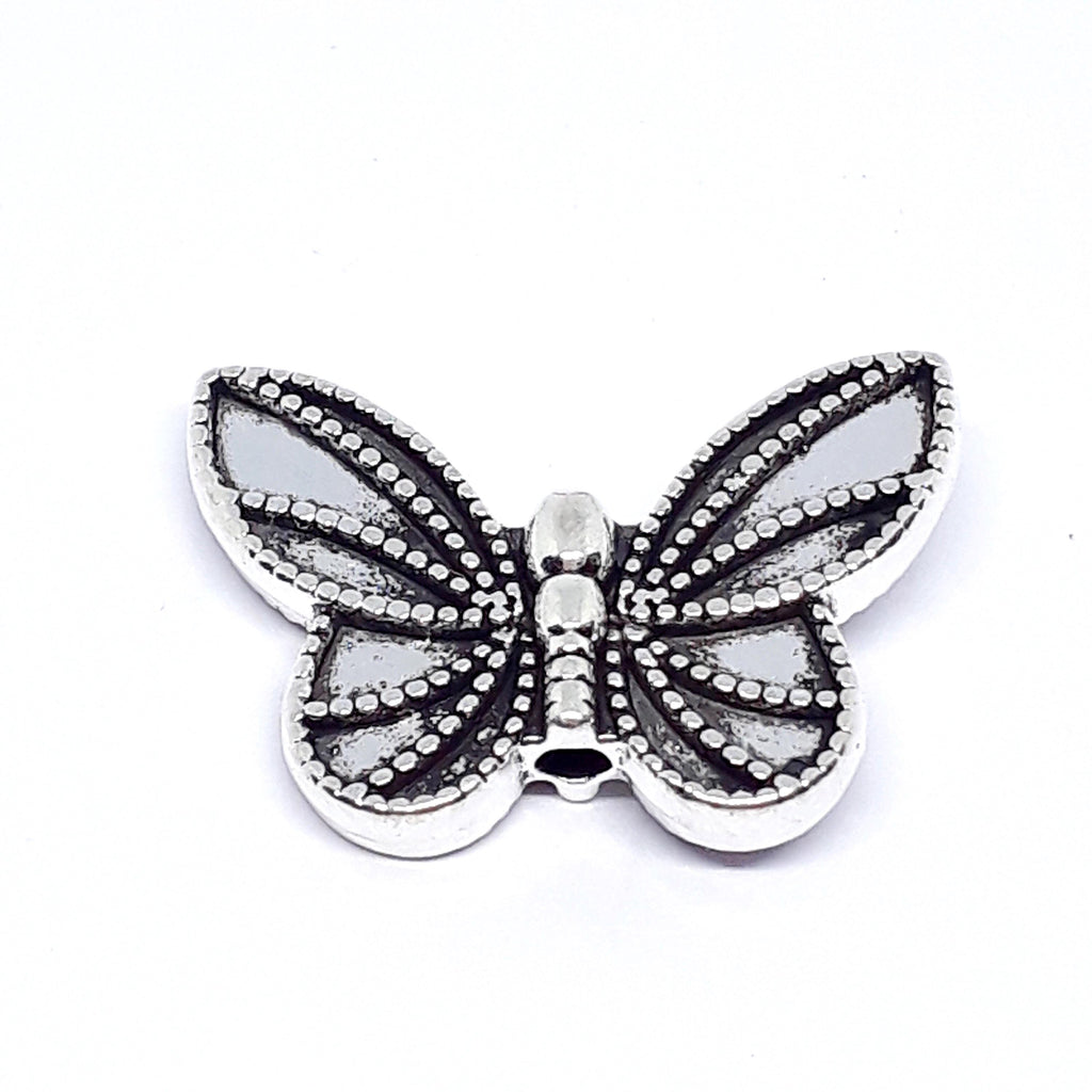 Large Silver Butterfly 20x14mm - 10pcs